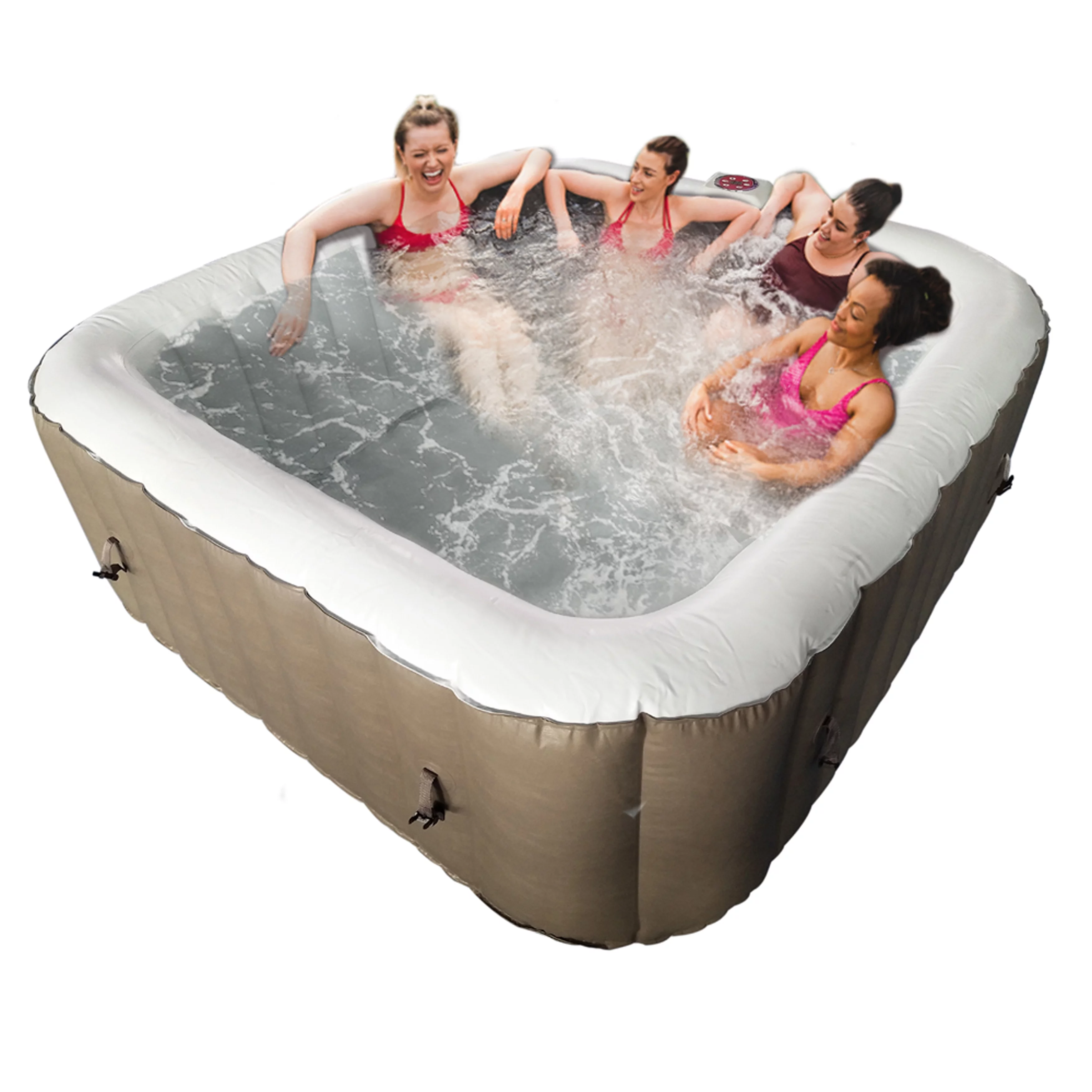 ALEKO 6 Person 100-130 Jet Outdoor Inflatable Hot Tub Spa with Cover - Womvr