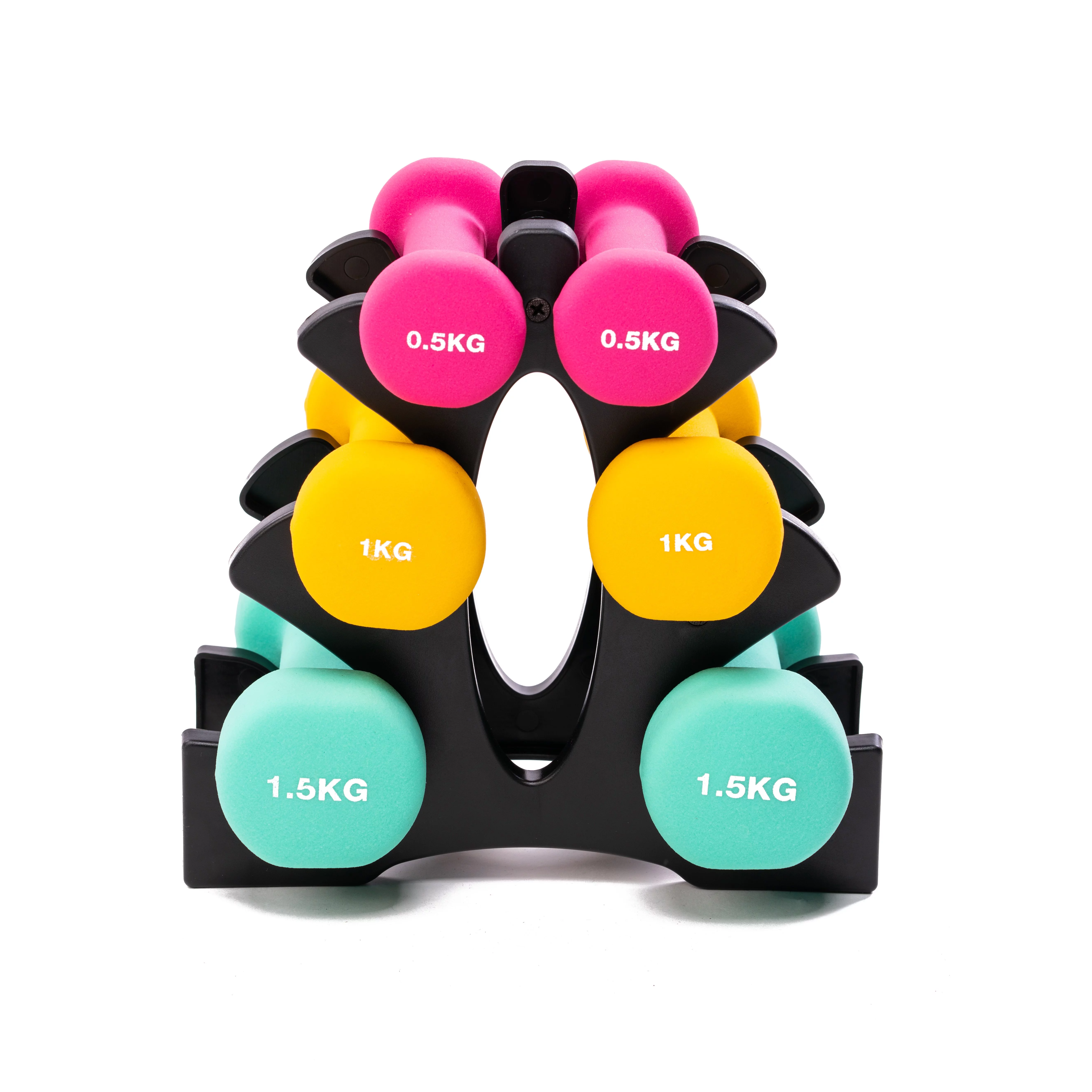PRISP Dumbbells Set with Rack, 3 Pairs of Neoprene Free Weights with Stand - Womvr