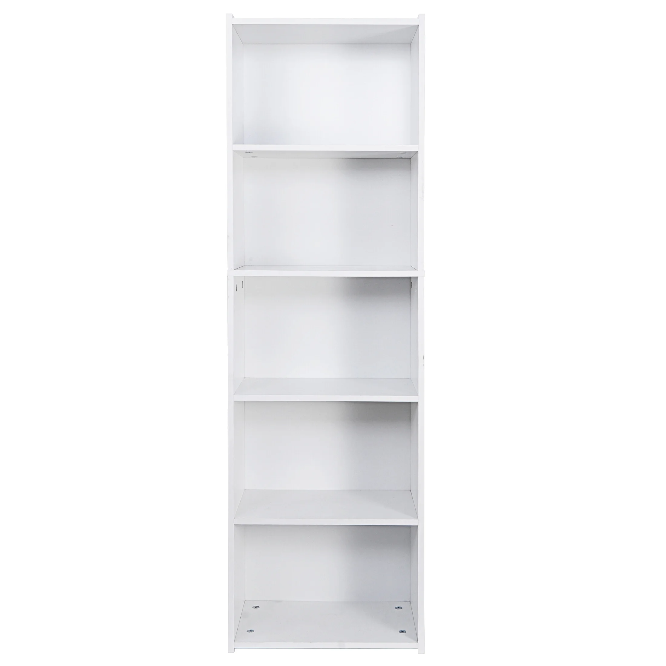 HomGarden 5-Tier Open Shelf Bookcase, Narrow Freestanding Bookshelf Storage with Adjustable Shelves for Living Room, Home, Office, White - Womvr