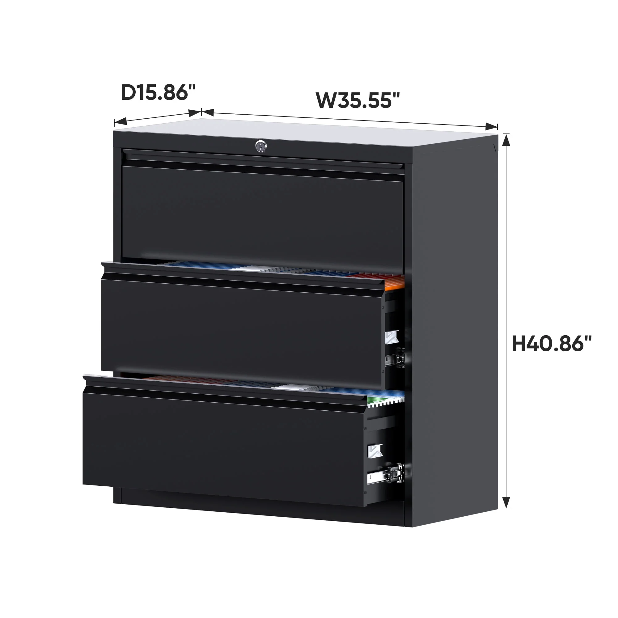 SUPEER 4 Drawer File Cabinet , Metal Vertical File Storage Cabinet with Lock, Office Home Steel Vertical File Cabinet for A4 Letter /Legal Size, 14.96
