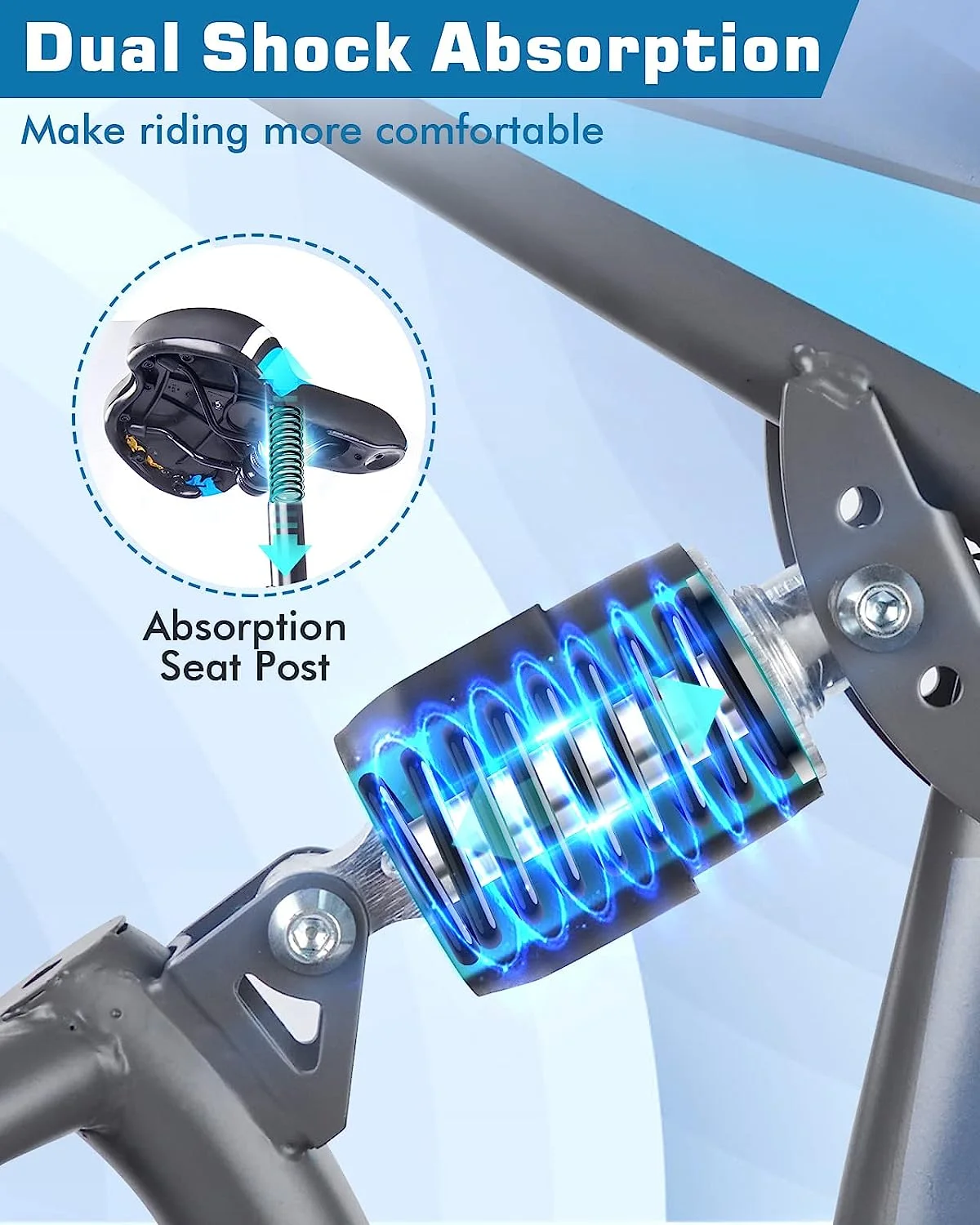 Zacro 26 Inch Folding Mountain Bike, 24 Speed Dual Disc Brake Alloy Wheels MTB Bicycle for Men Women Adults Youth, Blue - Womvr