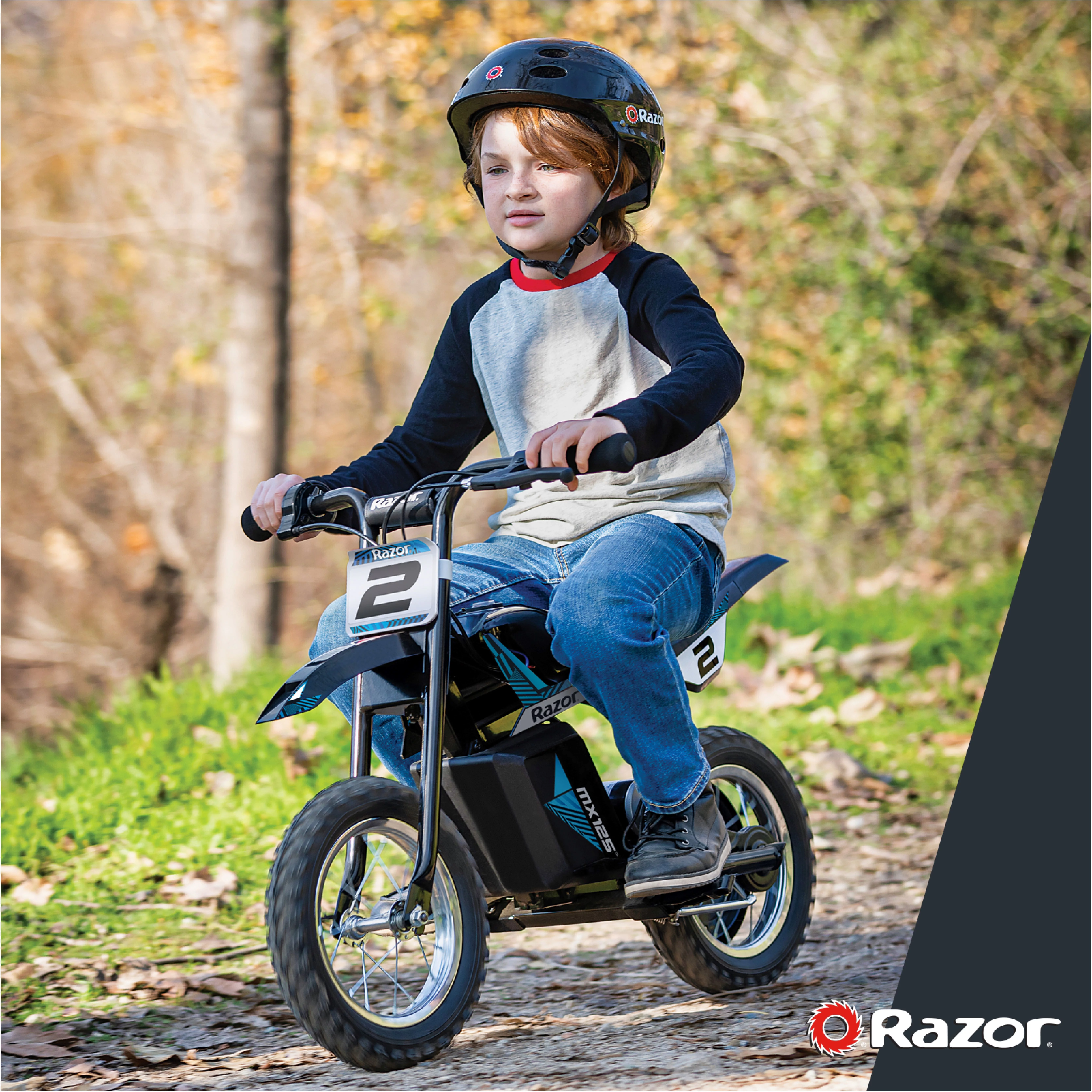 Razor Miniature Dirt Rocket MX125 Electric-Powered Dirt Bike - Black with Decal Included, Recommended For Kids 7+ Between 40 and 80 lbs - Womvr