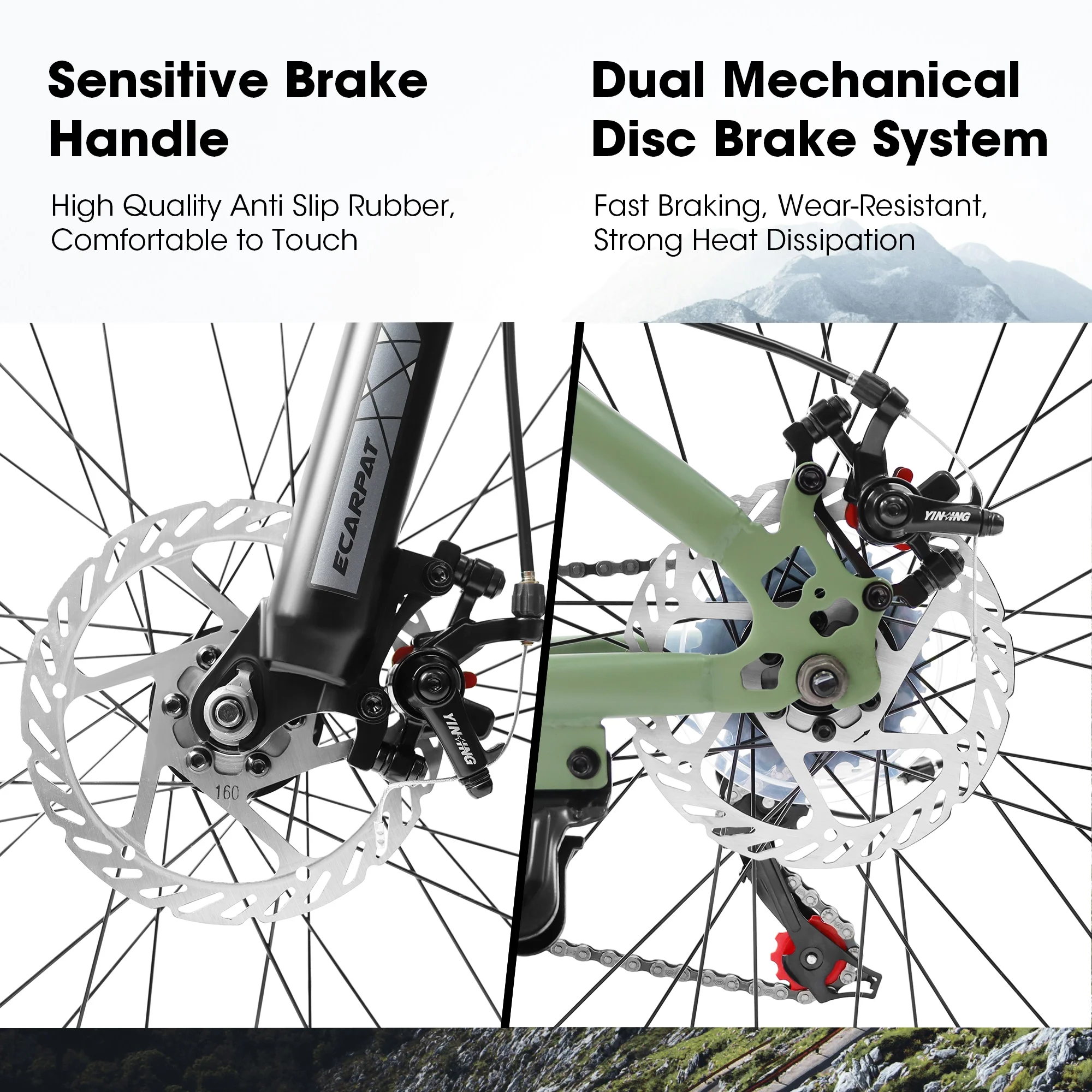 24 inch Mountain Bike for Kids, Boys Girls Bike with 21 Speed Disc Brakes, Green - Womvr