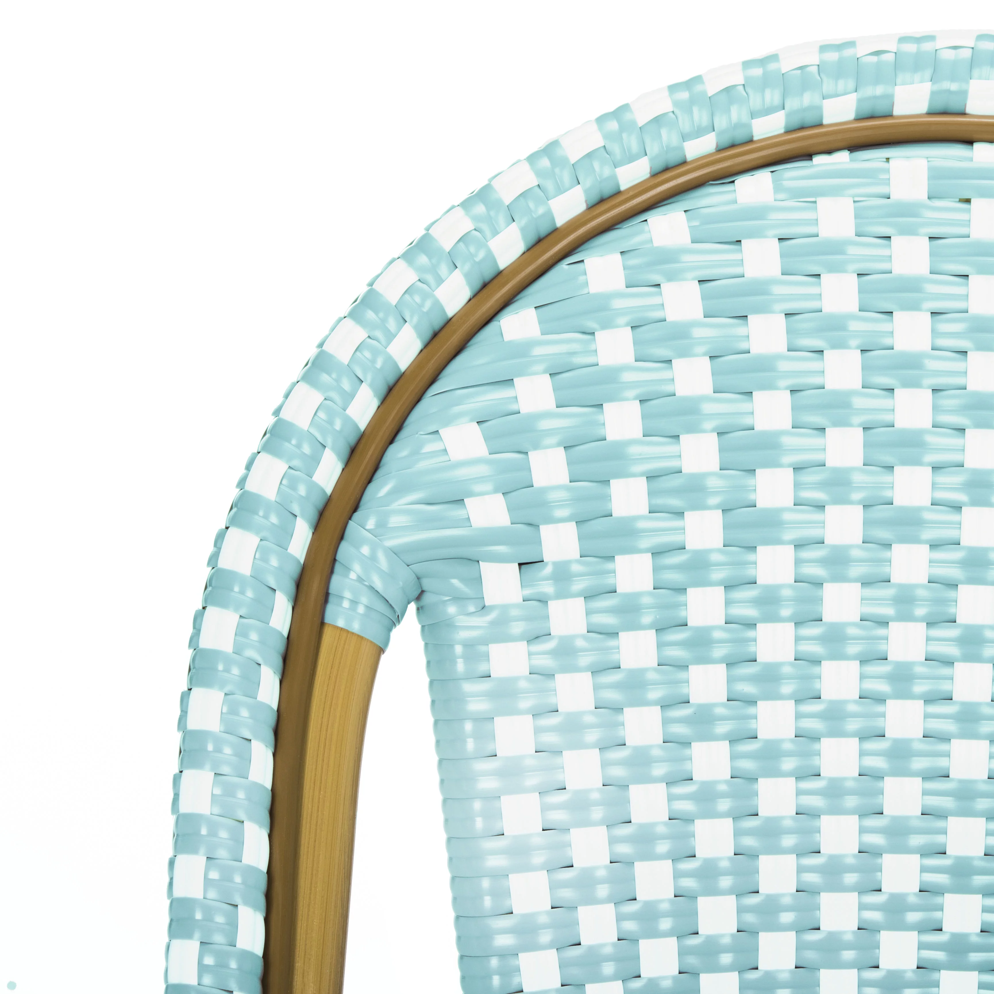 SAFAVIEH Salcha Outdoor French Bistro Side Chair, Blue/White, Set of 2 - Womvr