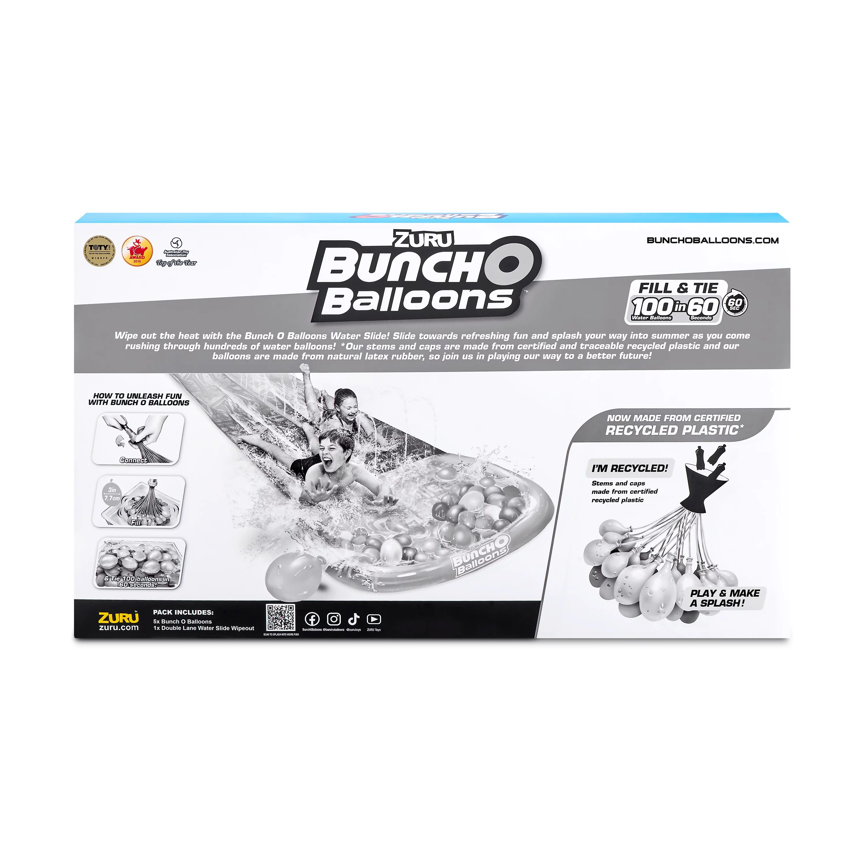 Bunch O Balloons Tropical Party Water Slide Wipeout (2x Lane) by ZURU - Womvr