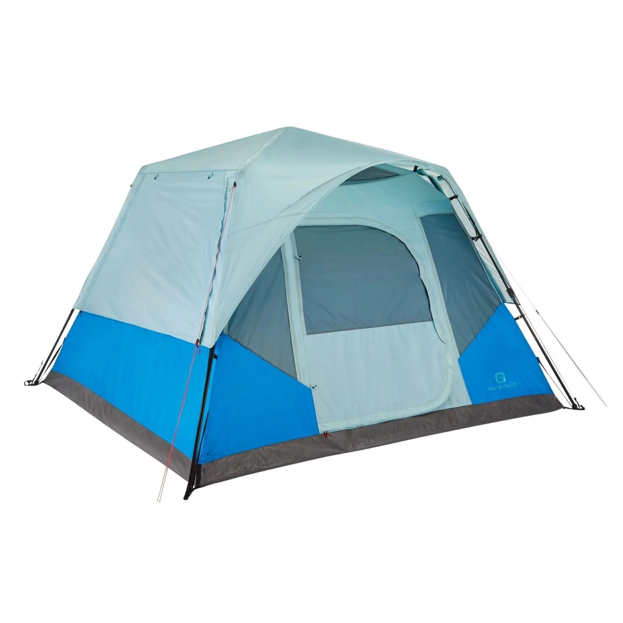 Outbound QuickCamp 6 Person Cabin Tent with Rainfly and Carry Bag, Blue - Womvr