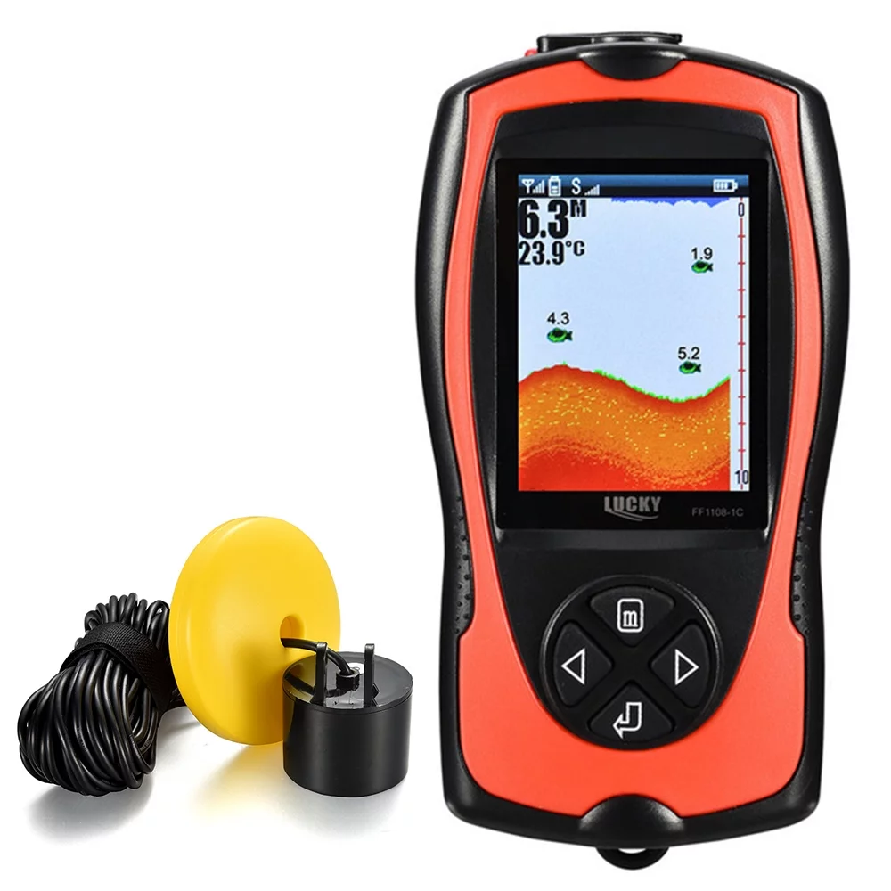 LUCKY FF1108-1CT Portable Fish Finder 100M/300FT Depth Fish Alarm Wired Fish Detector - Womvr