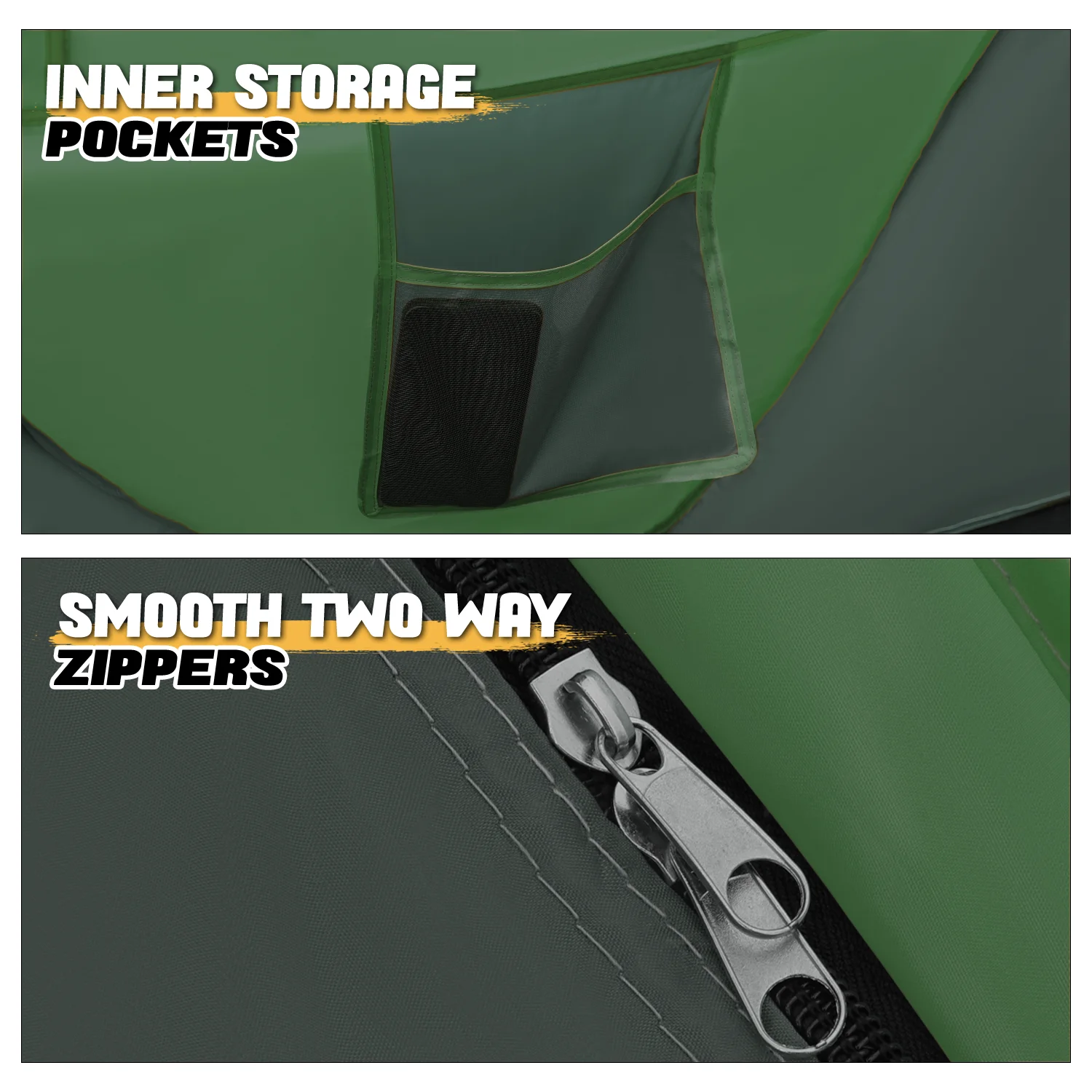 MoNiBloom Tent 3 Person Outdoor Pop Up, Family Travel Weatherproof Tent, 2 Doors and Side Windows with Carry Bag, Yellow - Womvr