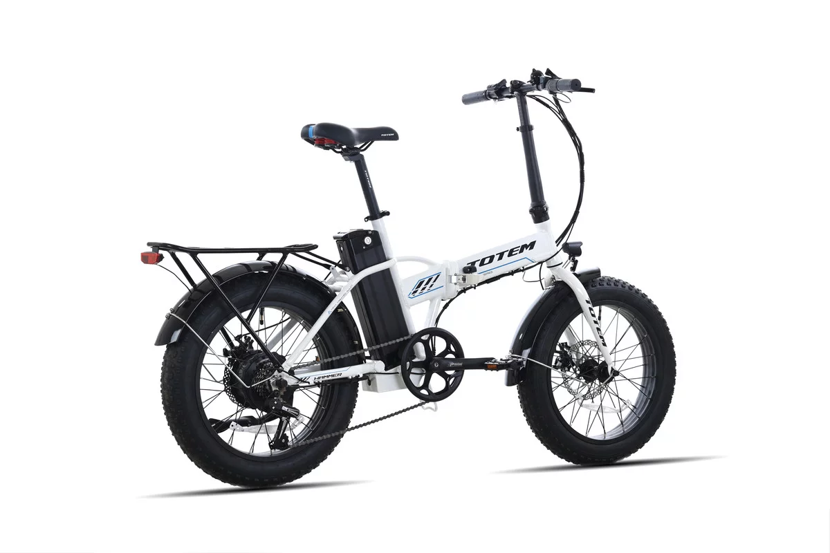 Totem Hammer Electric Bike for Adults, 20” x 4” Fat Tire Folding Ebike, 500W Powerful Motor Electric Folding Bike, 48V 10.4Ah Removable Battery, Shimano 7-SPEED Gears, Black - Womvr