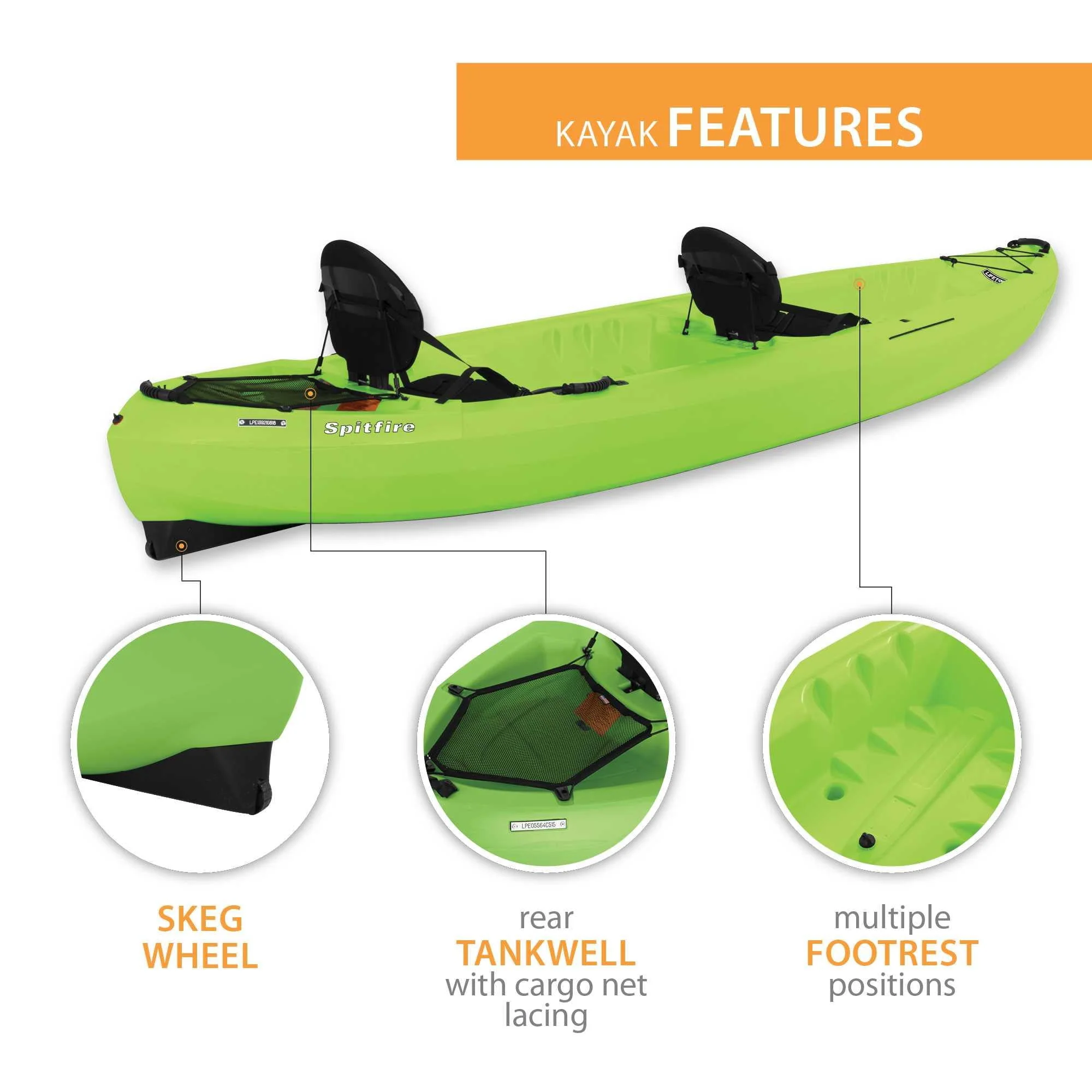 Lifetime Spitfire 12T Tandem Kayak, Lime Green - 90476 - Womvr