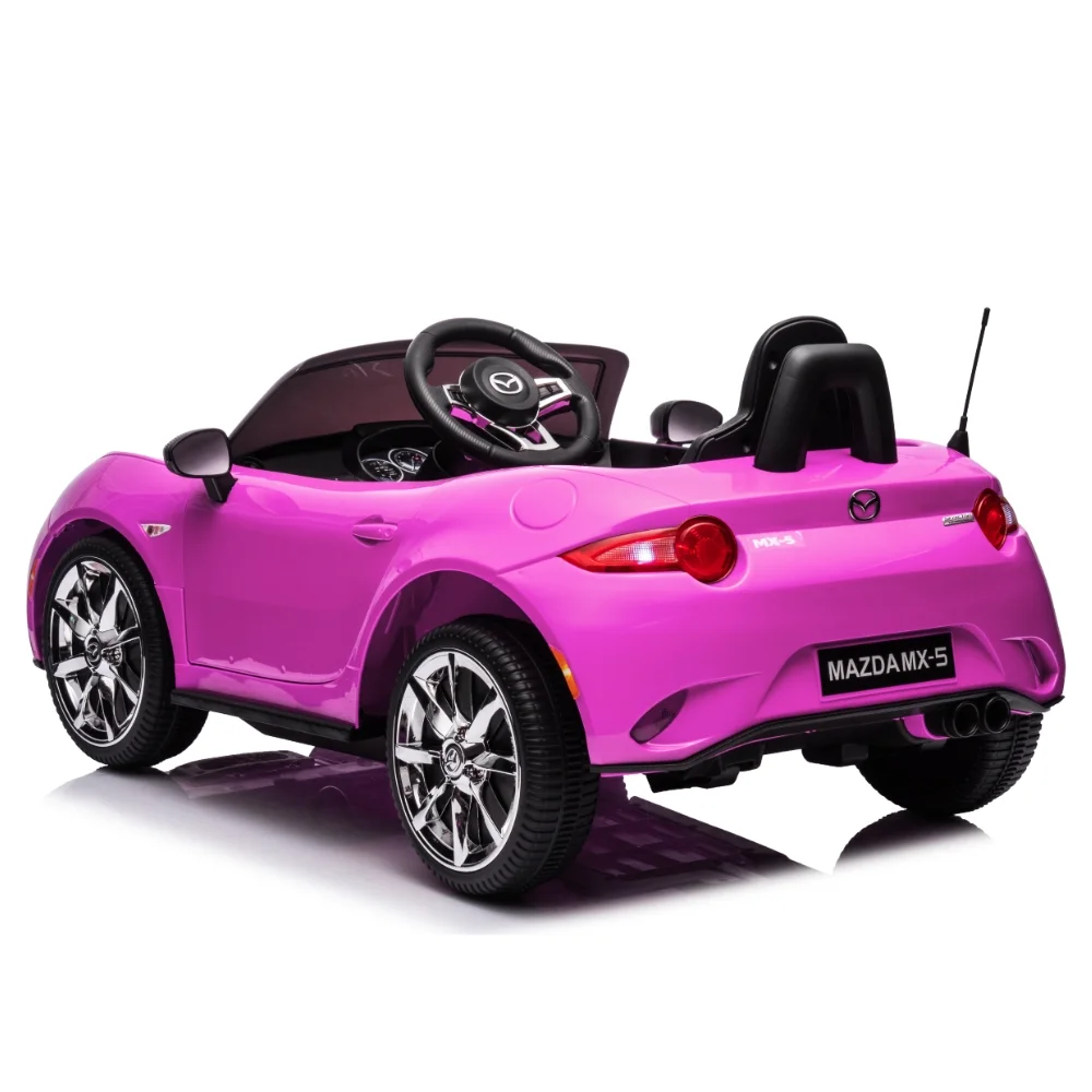 12V Ride On Powered Wheels Car Mazda Licensed MX-5 Electric Car for Kids w/ Parental Remote Control LED Lights Bluetooth Music - Womvr