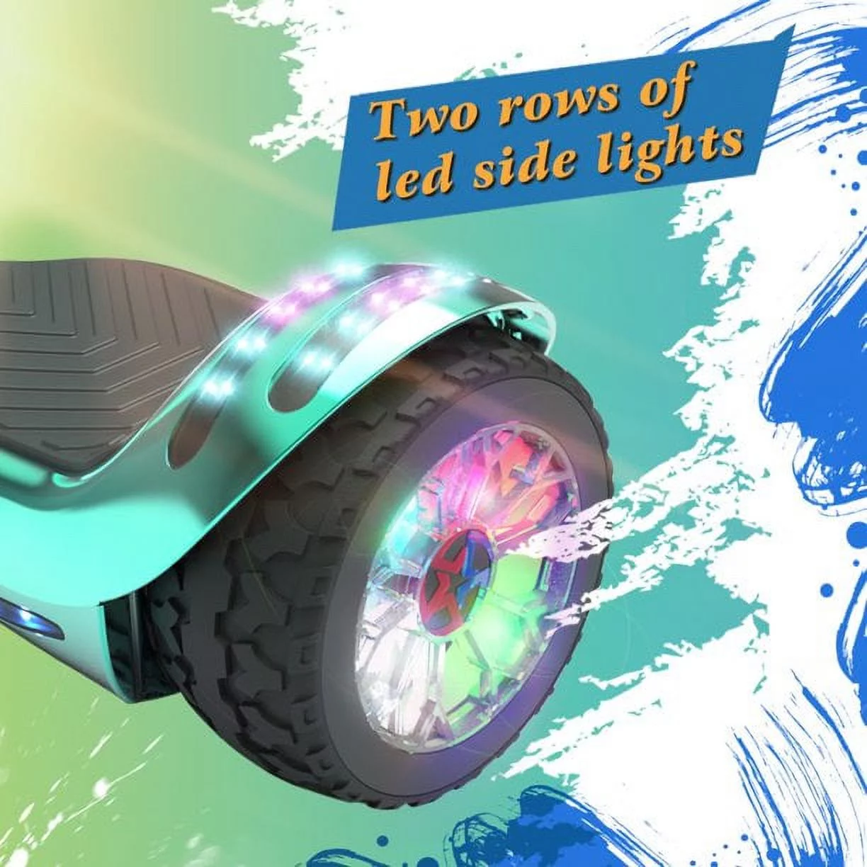 Hoverstar ul2272 Hoverboard All-Terrain LED Flash Wide All Terrian Wheel, Blue - Womvr