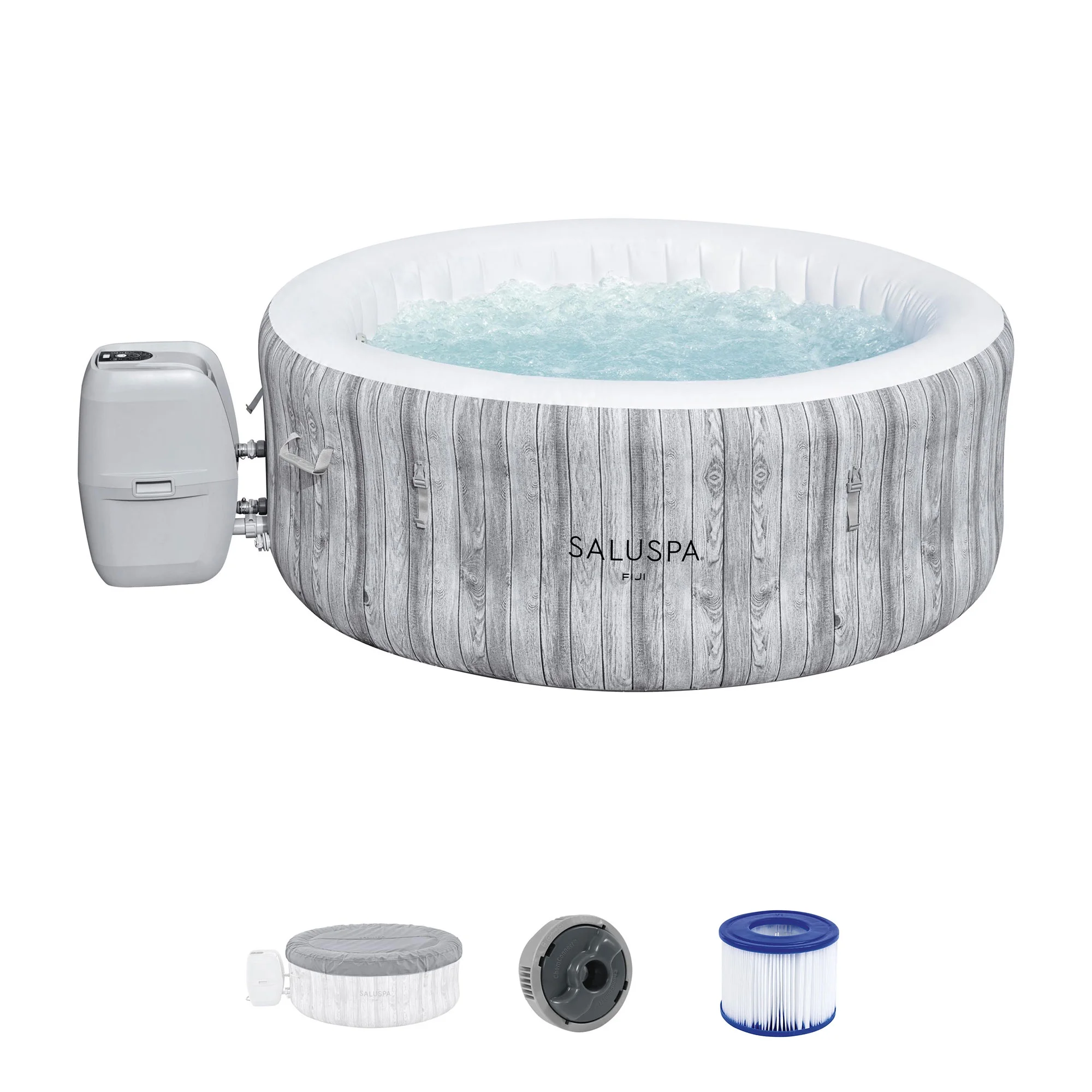 Bestway SaluSpa Cancun AirJet Inflatable Hot Tub with 120 Jets, Gray - Womvr