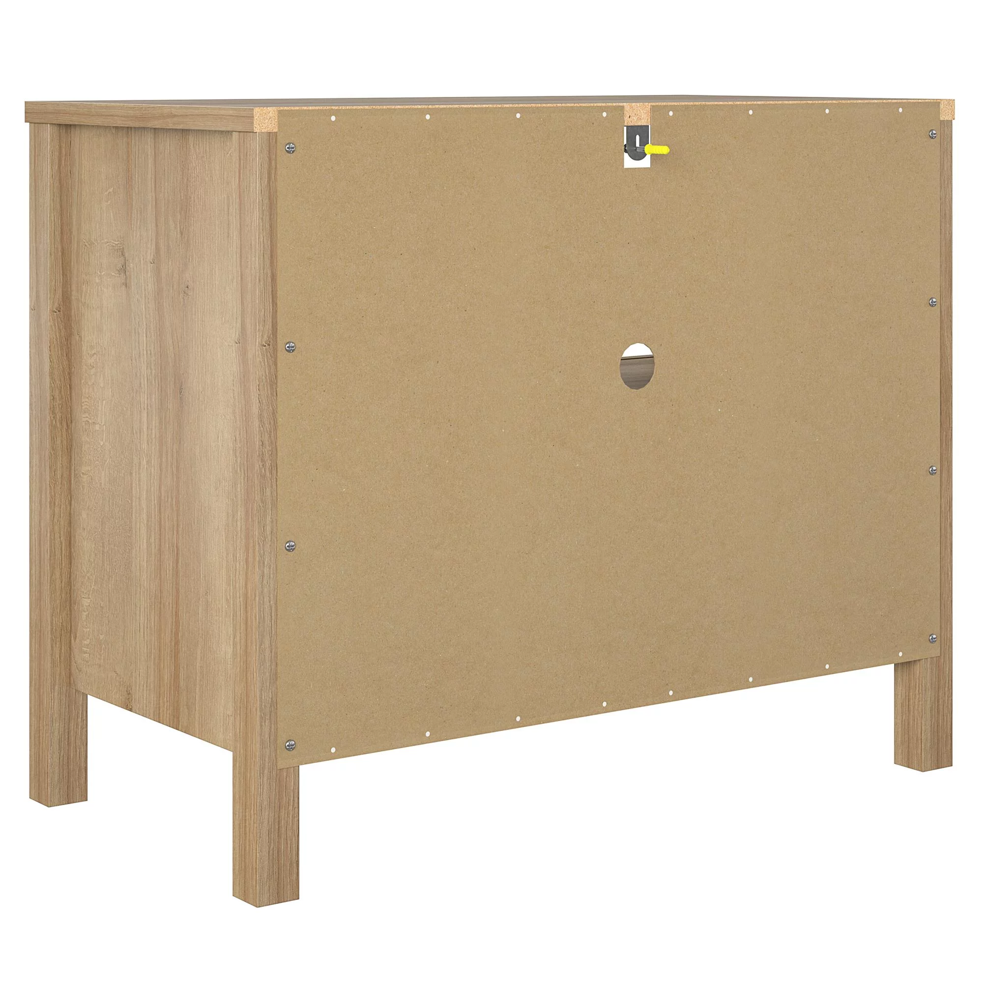 Novogratz Shay 1-Drawer Nightstand, Natural with Faux Rattan - Womvr