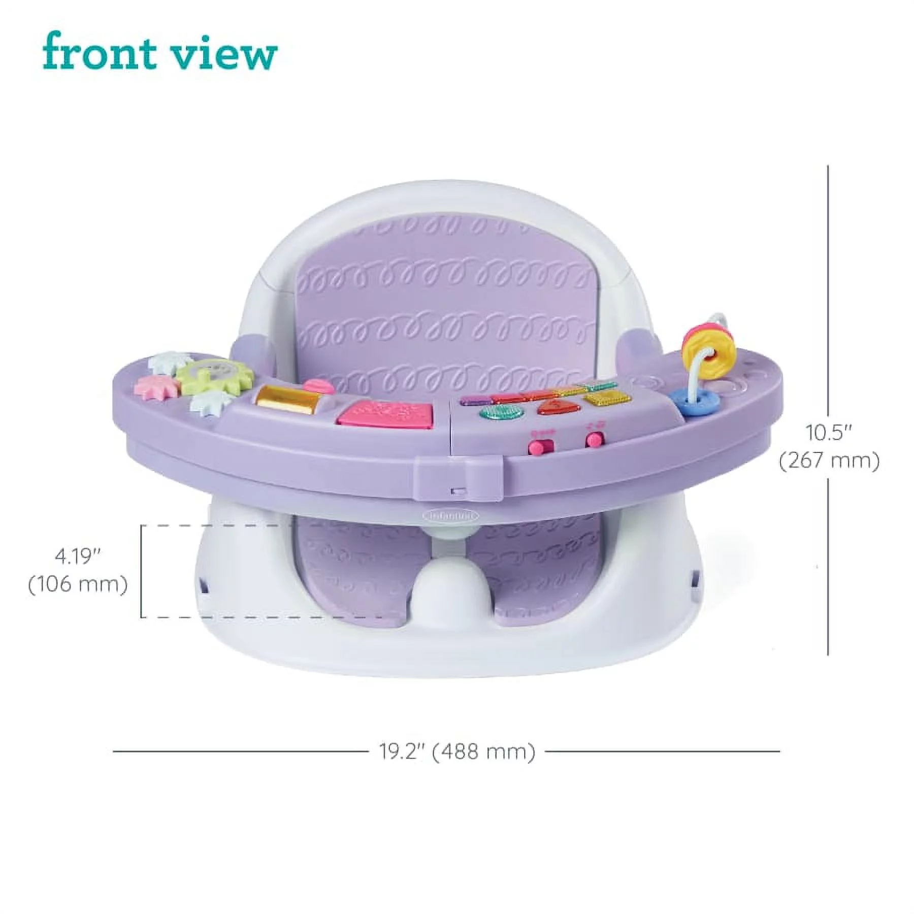Infantino Music & Lights 3-in-1 Discovery Seat and Booster for Babies and Toddlers, Unisex, Teal - Womvr