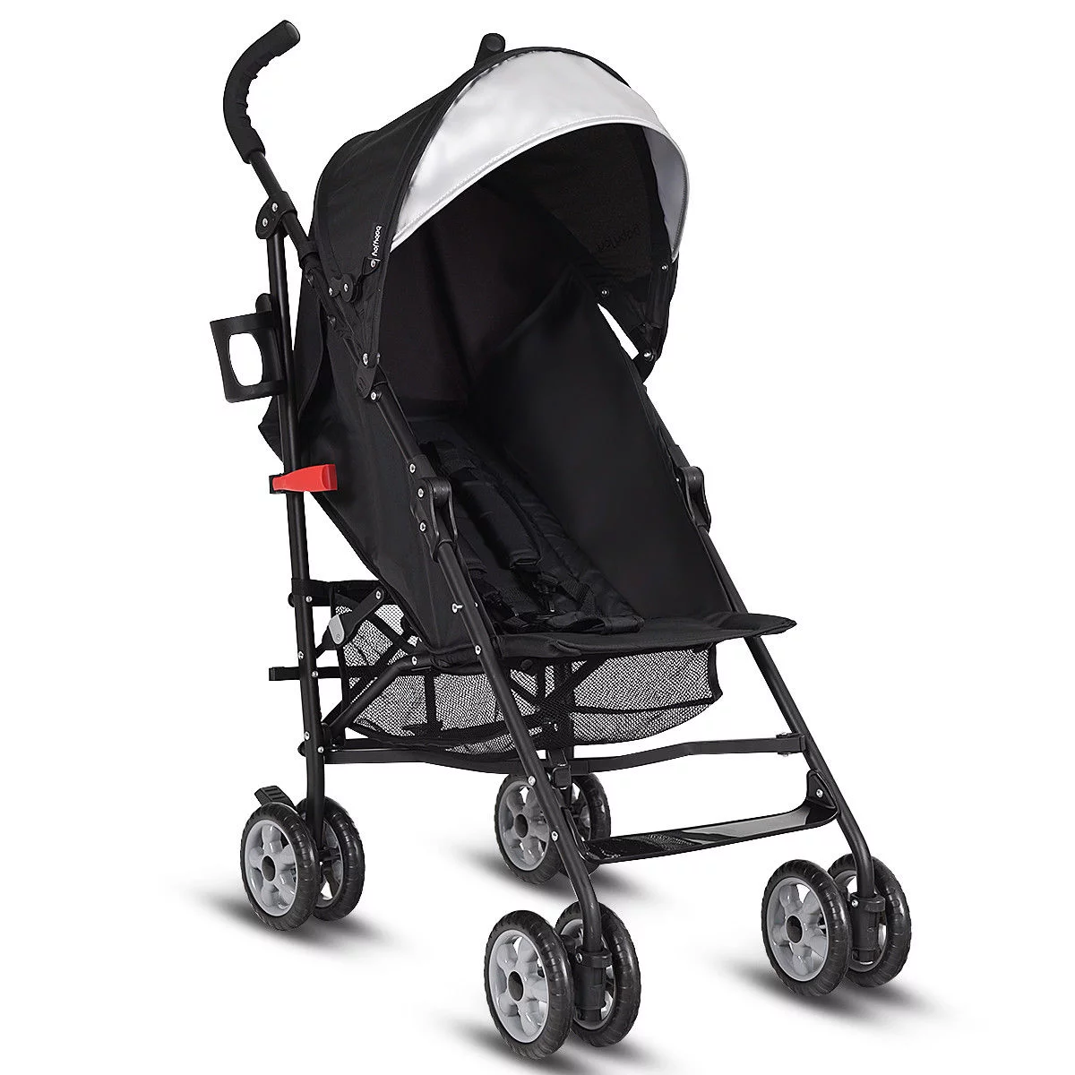 Costway Folding Lightweight Baby Toddler Umbrella Travel Stroller with Storage Basket Black - Womvr
