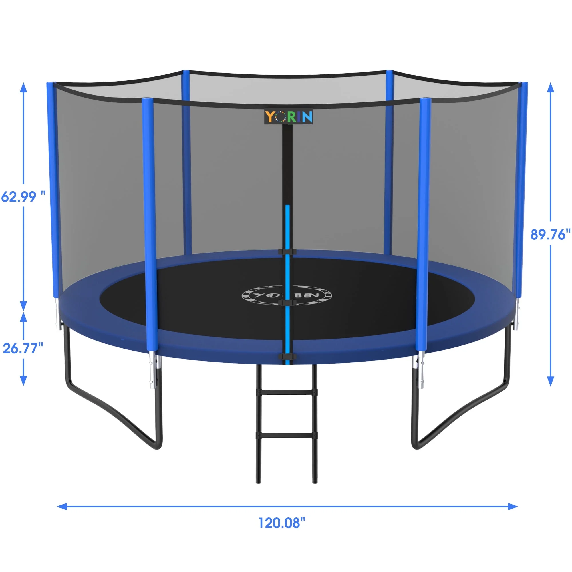YORIN Trampoline for 2-3 Kids, 8 FT Trampoline for Adults with Enclosure Net, Ladder, Light, 800LBS Weight Capacity Outdoor Round Recreational Trampoline, Heavy Duty Trampoline - Womvr