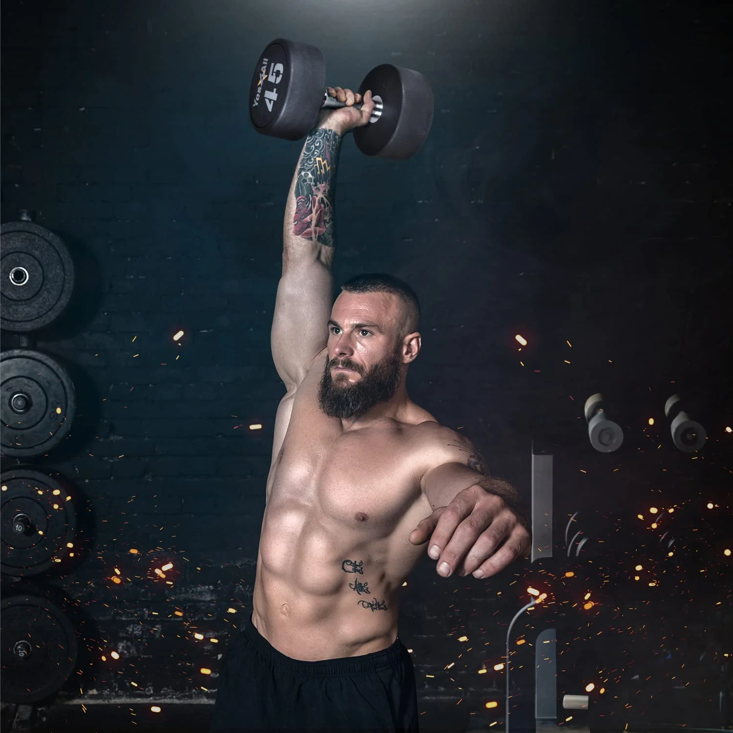 Yes4All 45 lbs Premium heavy weight Urethane Dumbbell, Single - Womvr