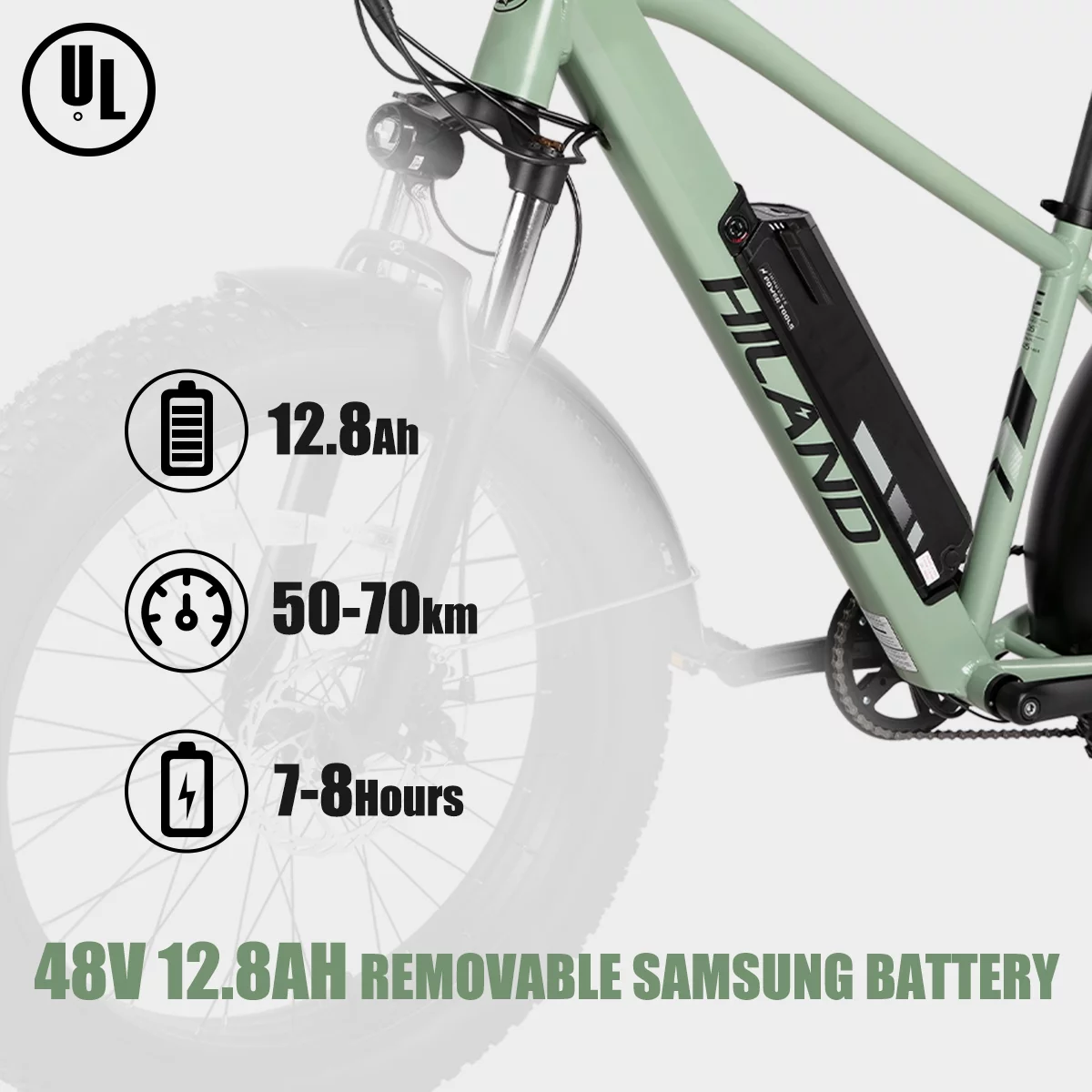 HILAND High Power Electric Bike for Adults, 750W 48V Motor Off-road Electric Mountain Bicycle, 26