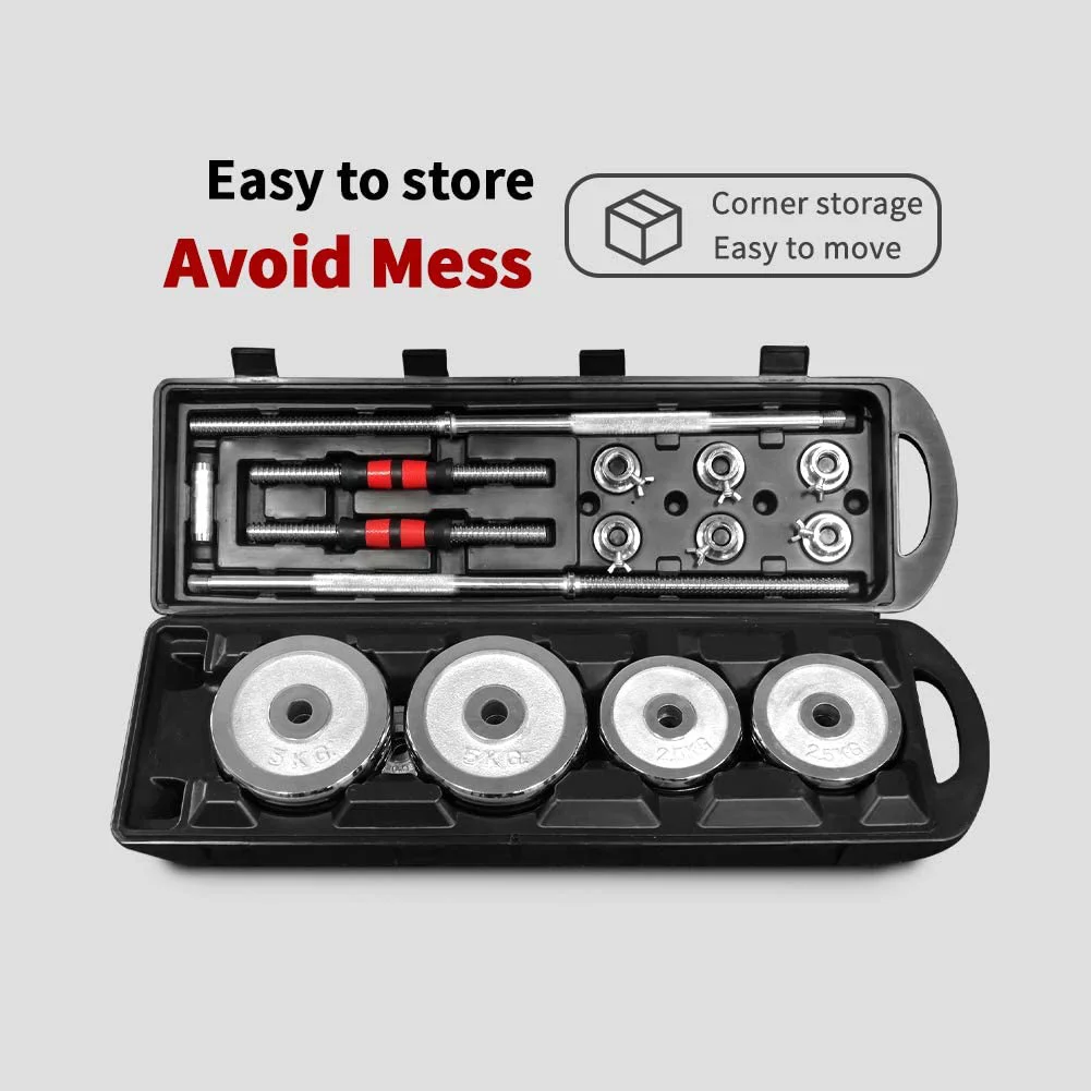 Adjustable Dumbbell Set Home Gym Cast Iron Barbell Sets with Carry Box 44lbs 66lbs 110lbs Office Bedroom Workout Dumbbells for Men and Women - Womvr