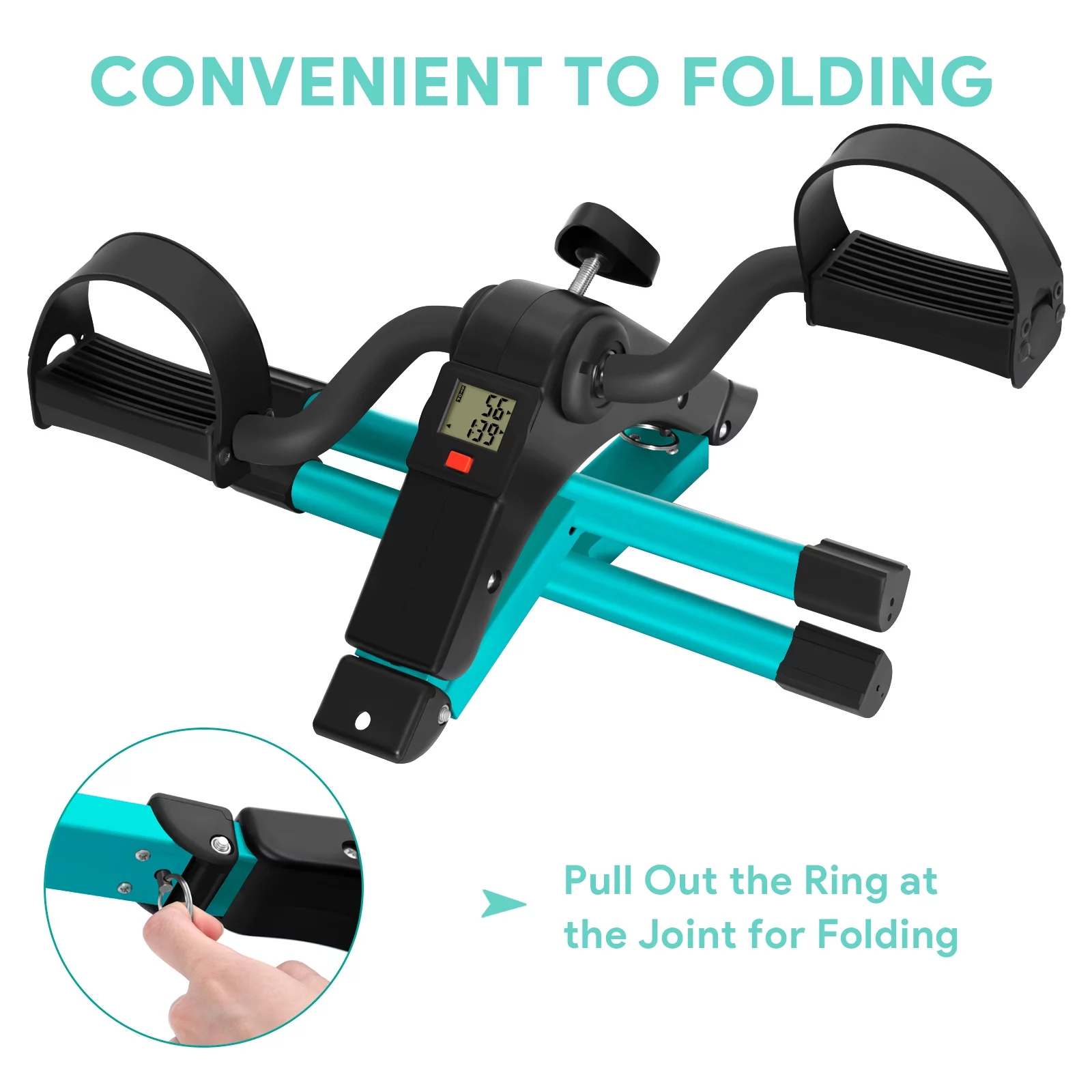 Evoland Pedal Exerciser, Fitness Folding Exerciser Peddler for Arm Leg Workout, Under Desk Exercise Bicycles - Womvr