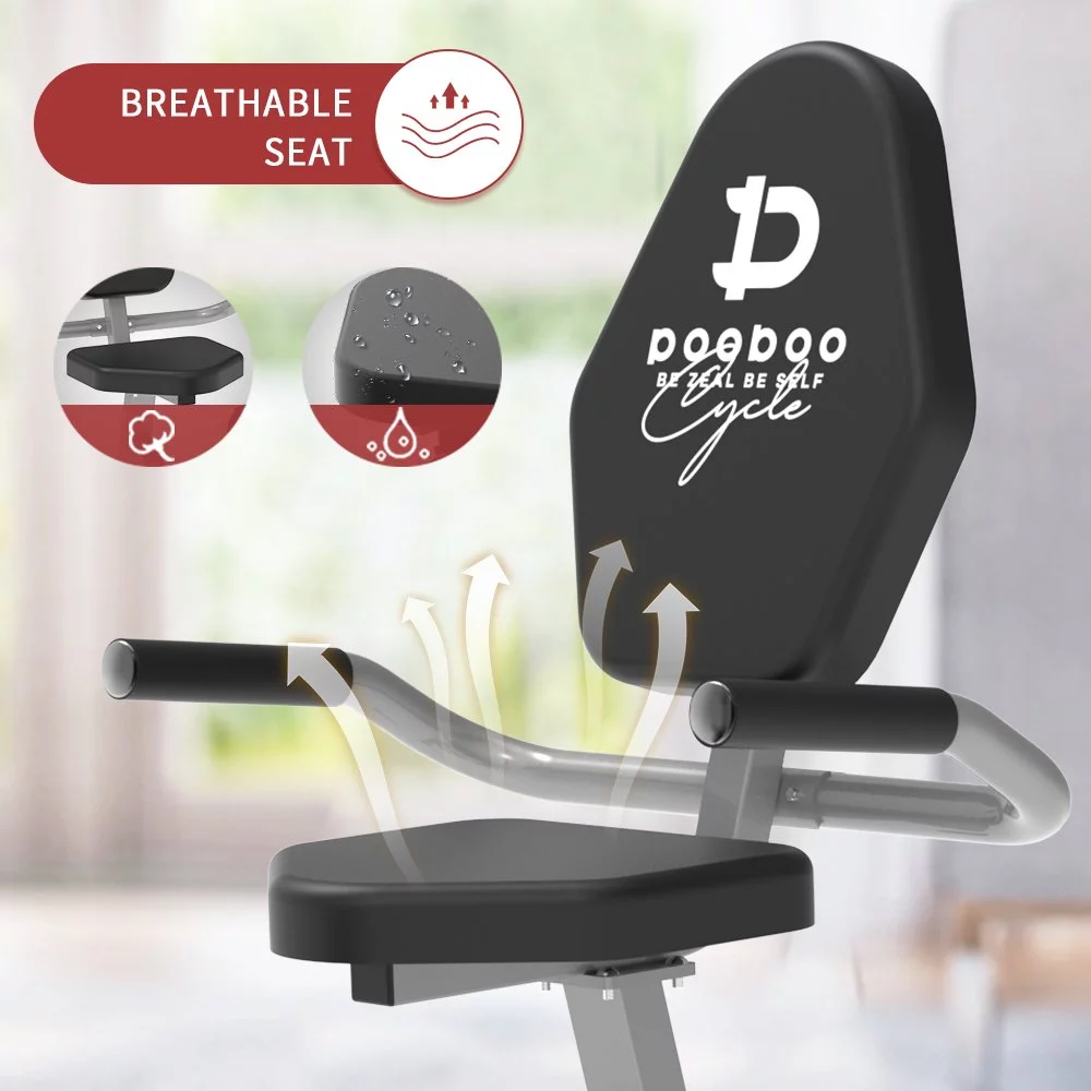 Pooboo Recumbent Exercise Bikes Sit Down Stationary Bicycle Magnetic Resistance Indoor Cycling Bike 330lb - Womvr