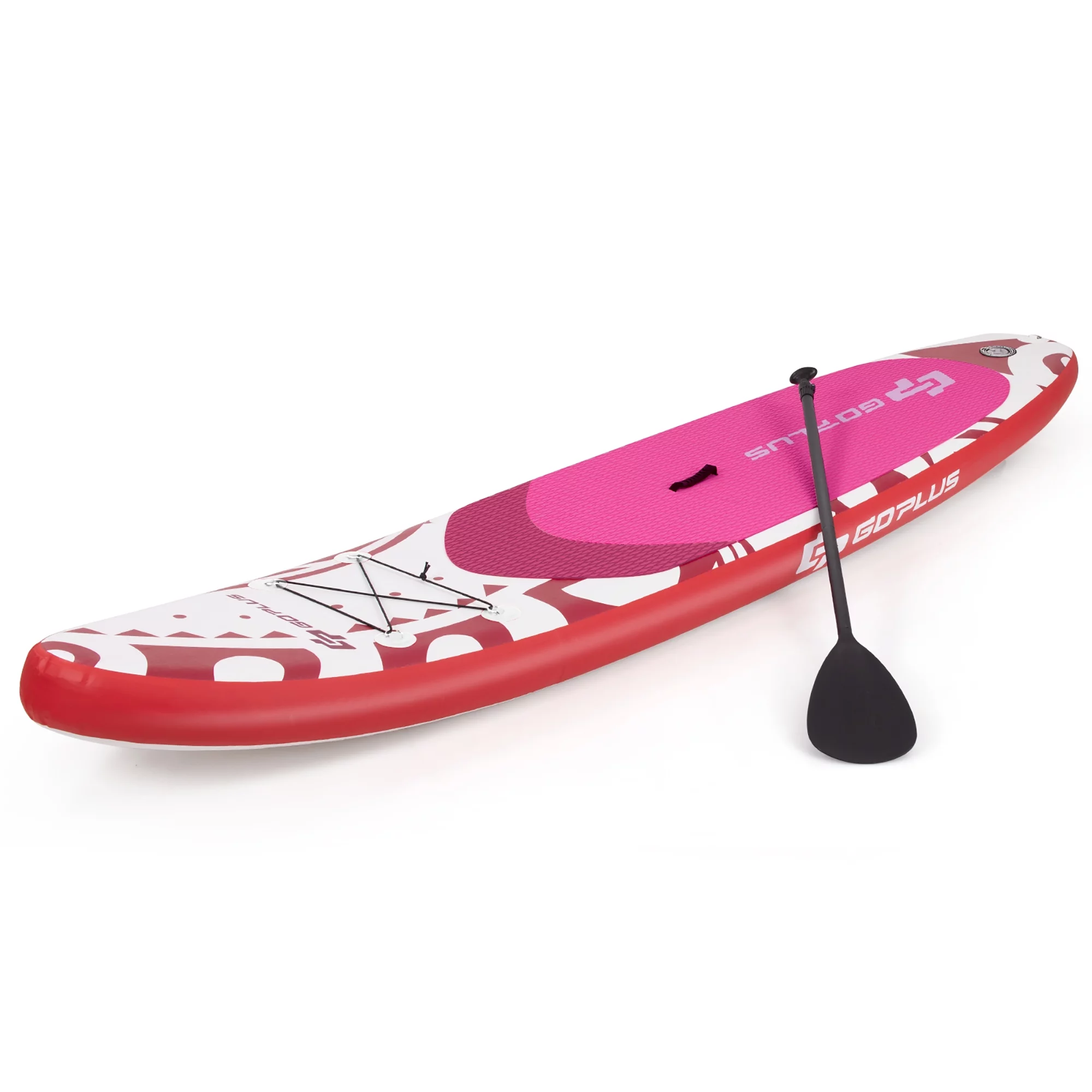 Goplus 10.5'Inflatable Stand Up Paddle Board SUP W/Carrying Bag Aluminum Paddle Pink - Womvr