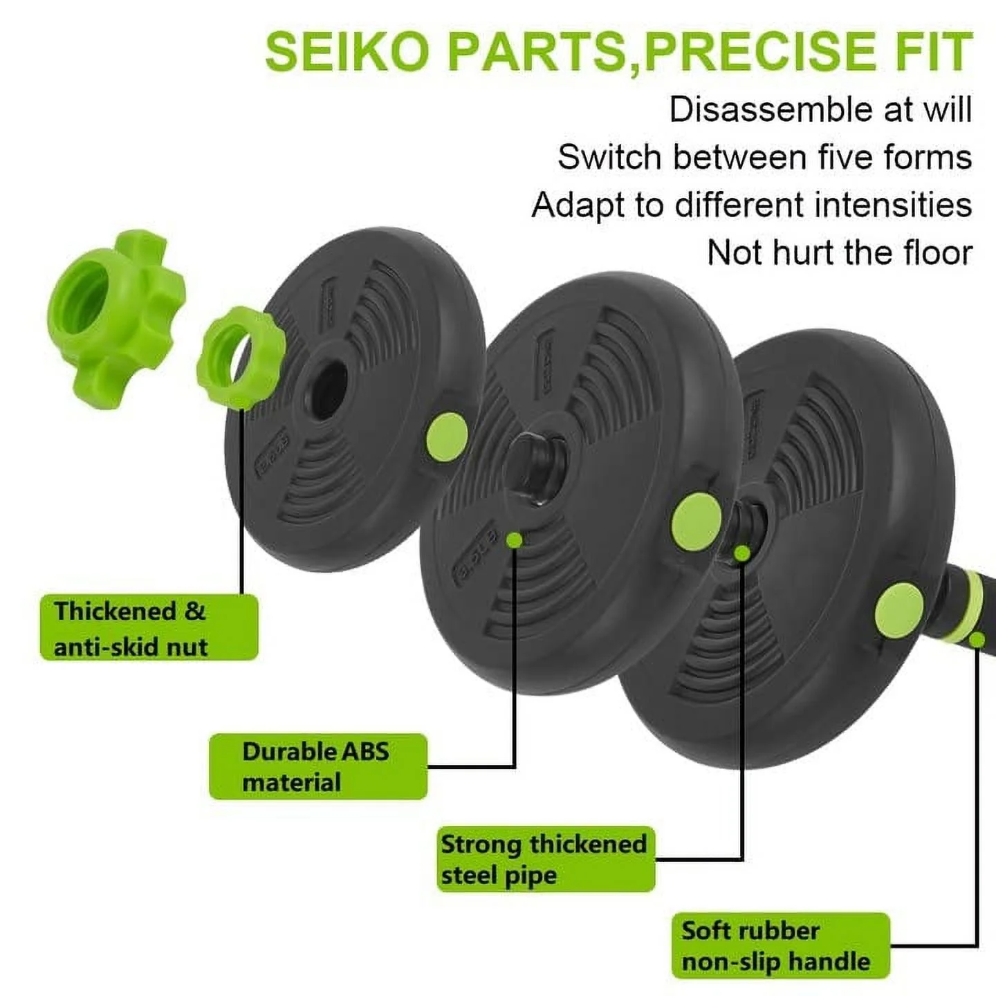 Tuekys 4-in-1 Adjustable Dumbbells Set Barbell Kettlebells Push-up-Stand 66 Pounds for Home Gym Fitness Exercises - Womvr