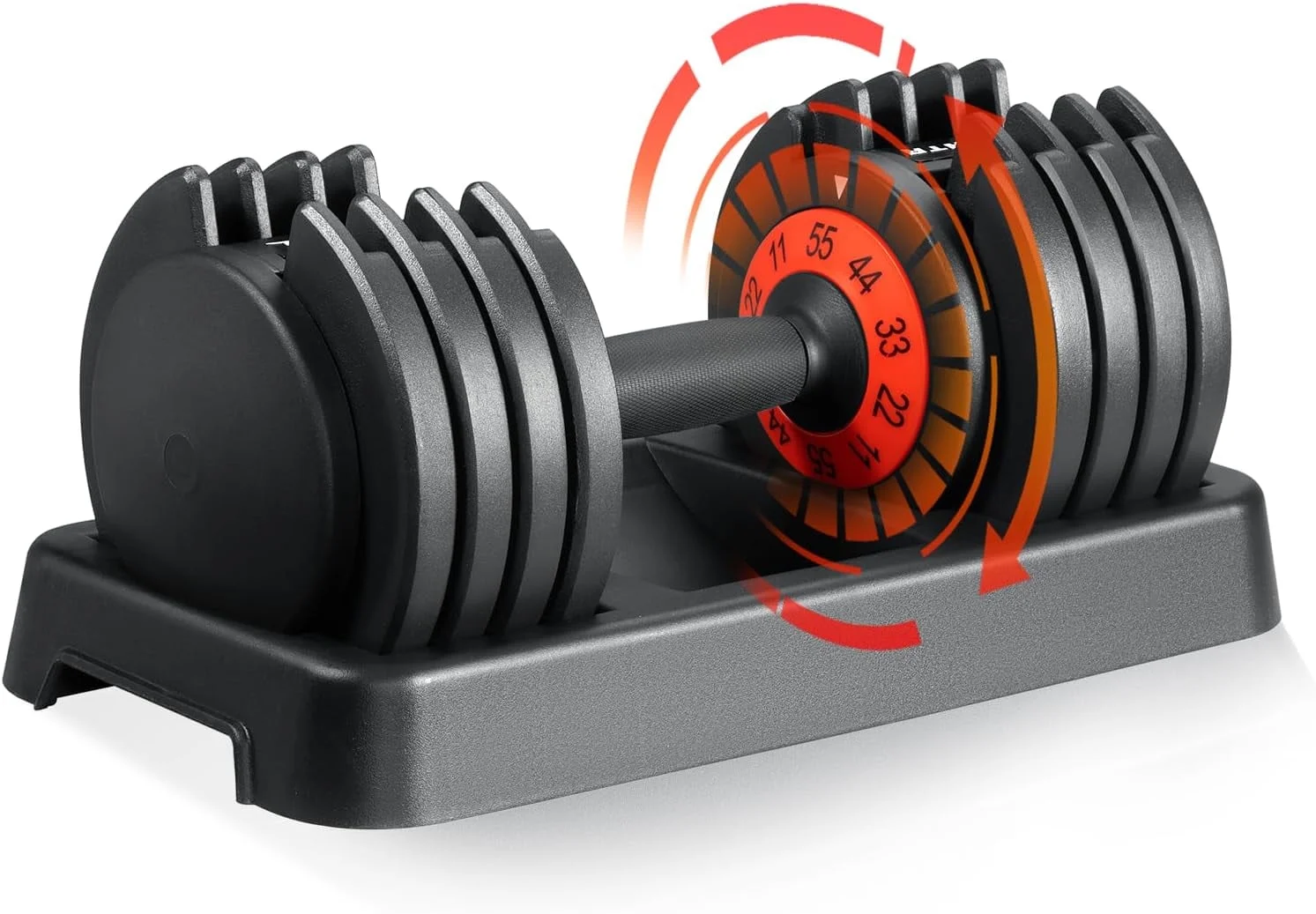 SKOK 11-55 lbs Adjustable Dumbbells Weight Set, Pair, Gym Exercise and Workout Fitness, Black - Womvr