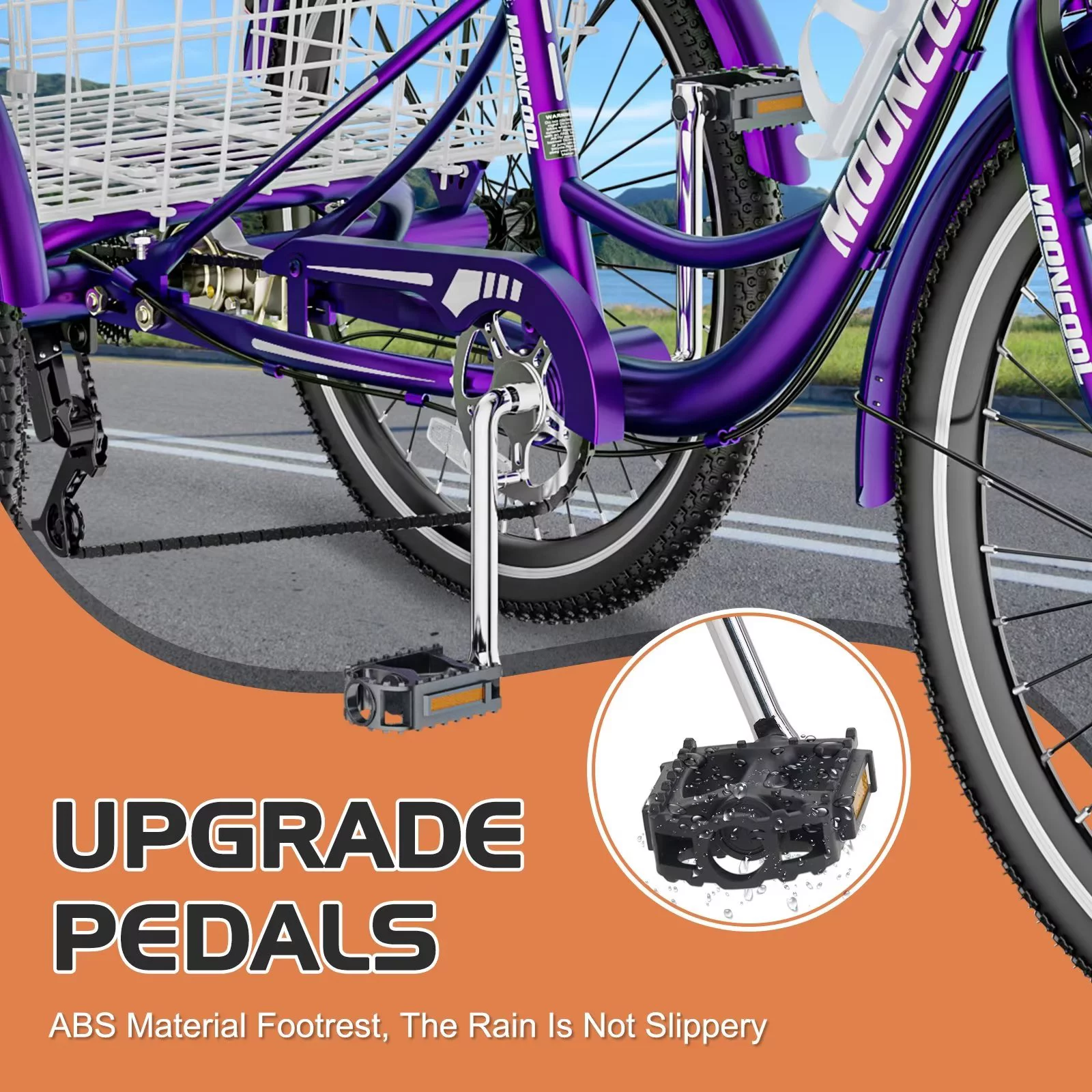 Lilypelle Adult Tricycles 7 Speed 20/24/26 Inch Three Wheel Bike Cruiser Trike with Low-Step Through Frame/Large Basket for Men, Women, Seniors - Womvr