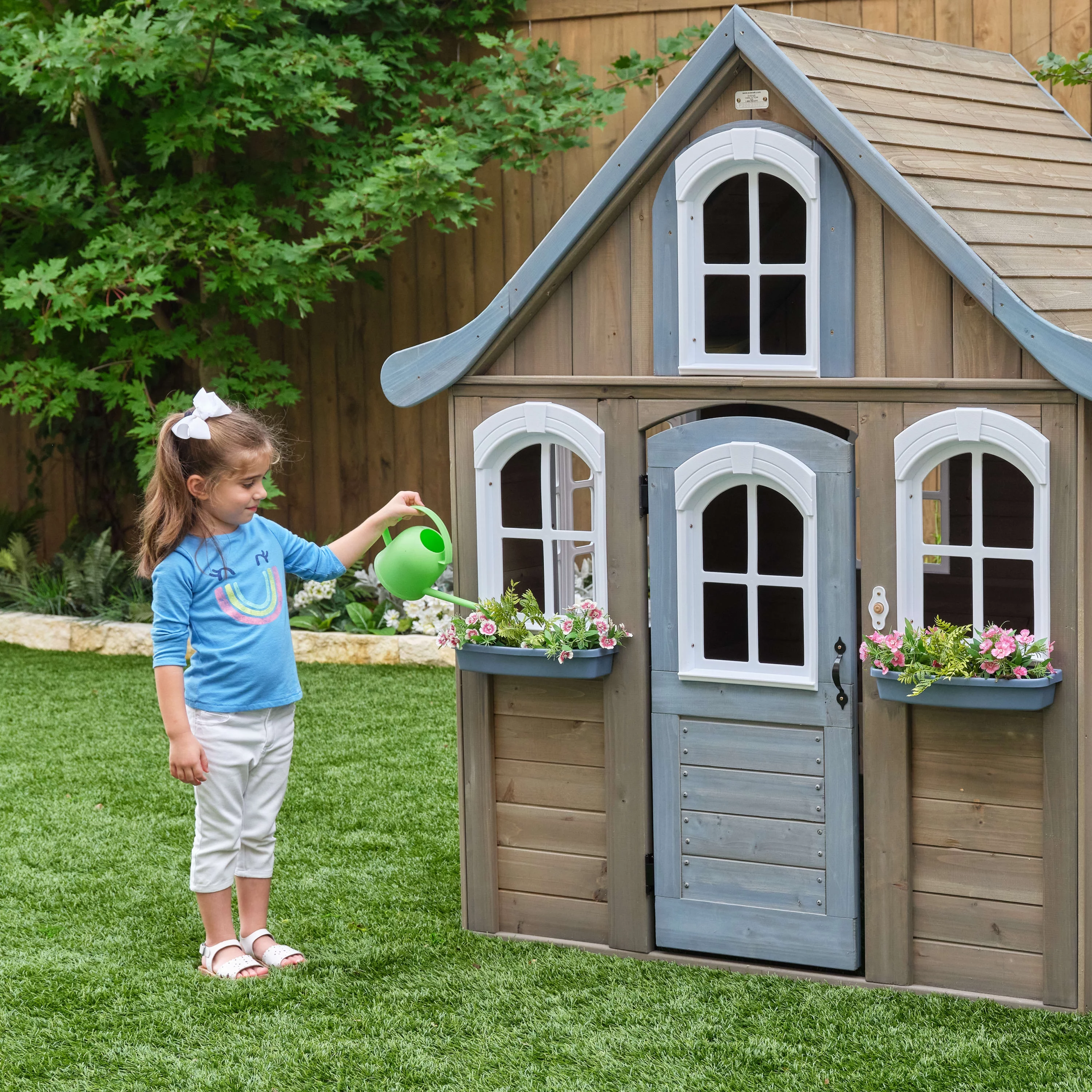 KidKraft Forestview II Wooden Outdoor Playhouse with Kitchen - Womvr