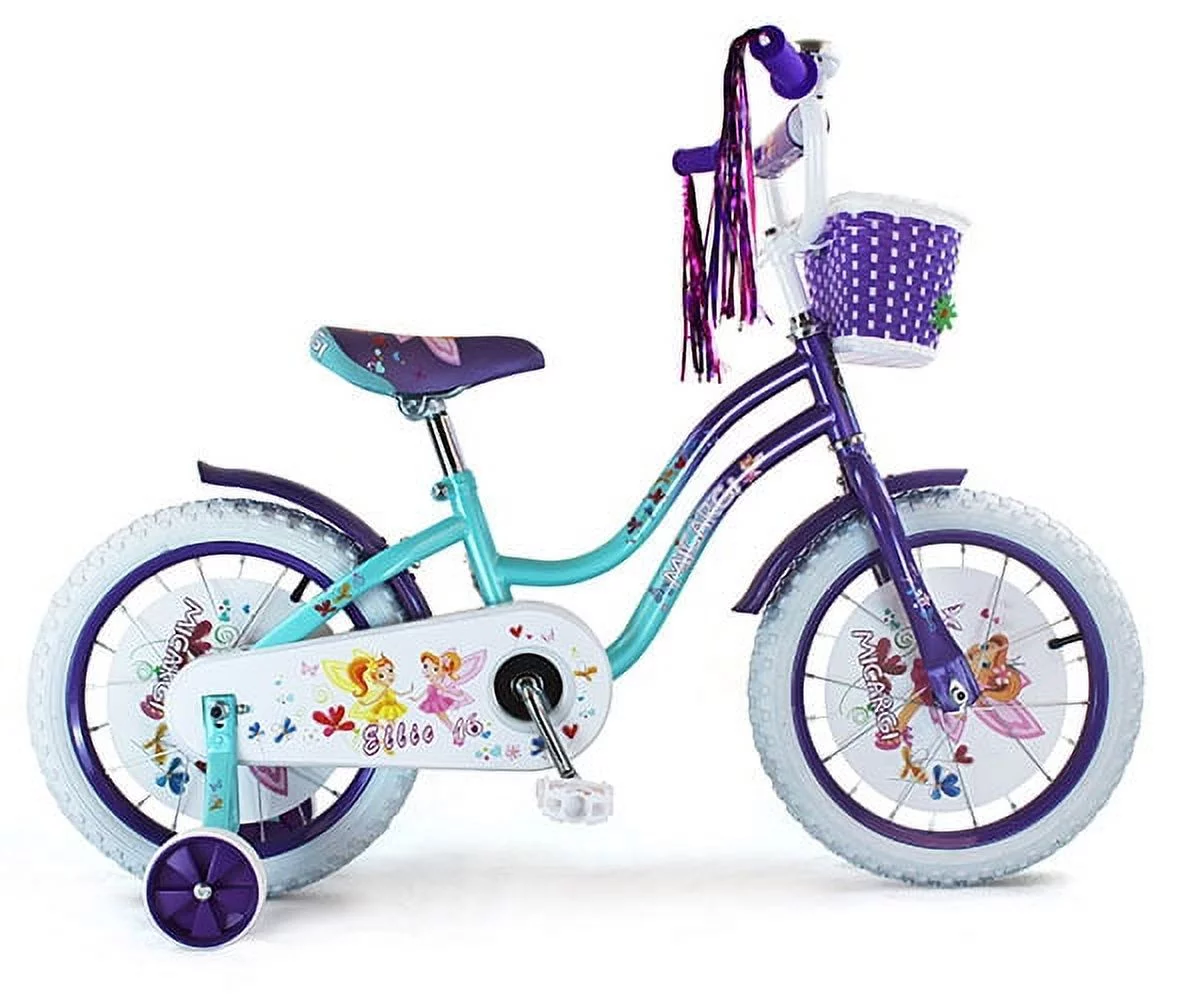 Micargi ELLIE-G-16-BBL-PP 16 In. Girls Bicycle, Baby Blue and Purple - Womvr