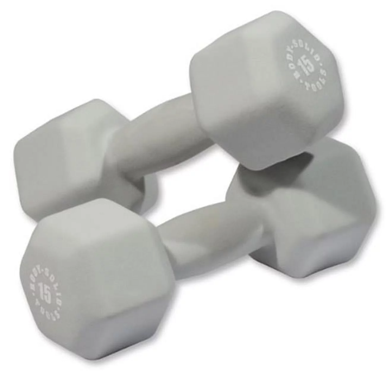 Body Solid Neoprene Dumbbells Dumbell Set 1-15 lb Pairs - Womvr