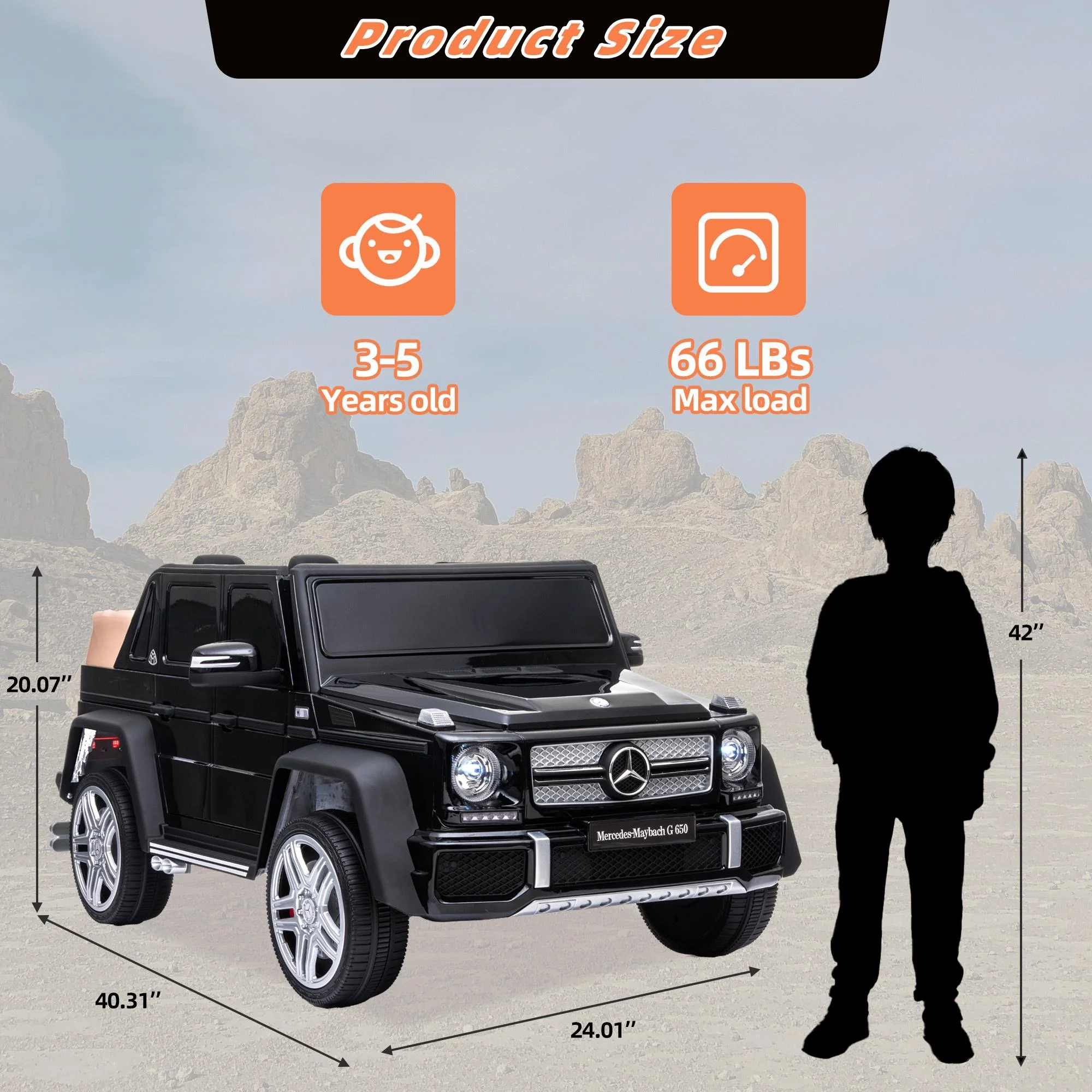 24V Ride on Car with Remote Control for Kids Mercedes Benz Ride on Car Toy for Boys and Girls 3-6 Years Old, Electric Vehicle, Bluetooth, LED Light, White - Womvr