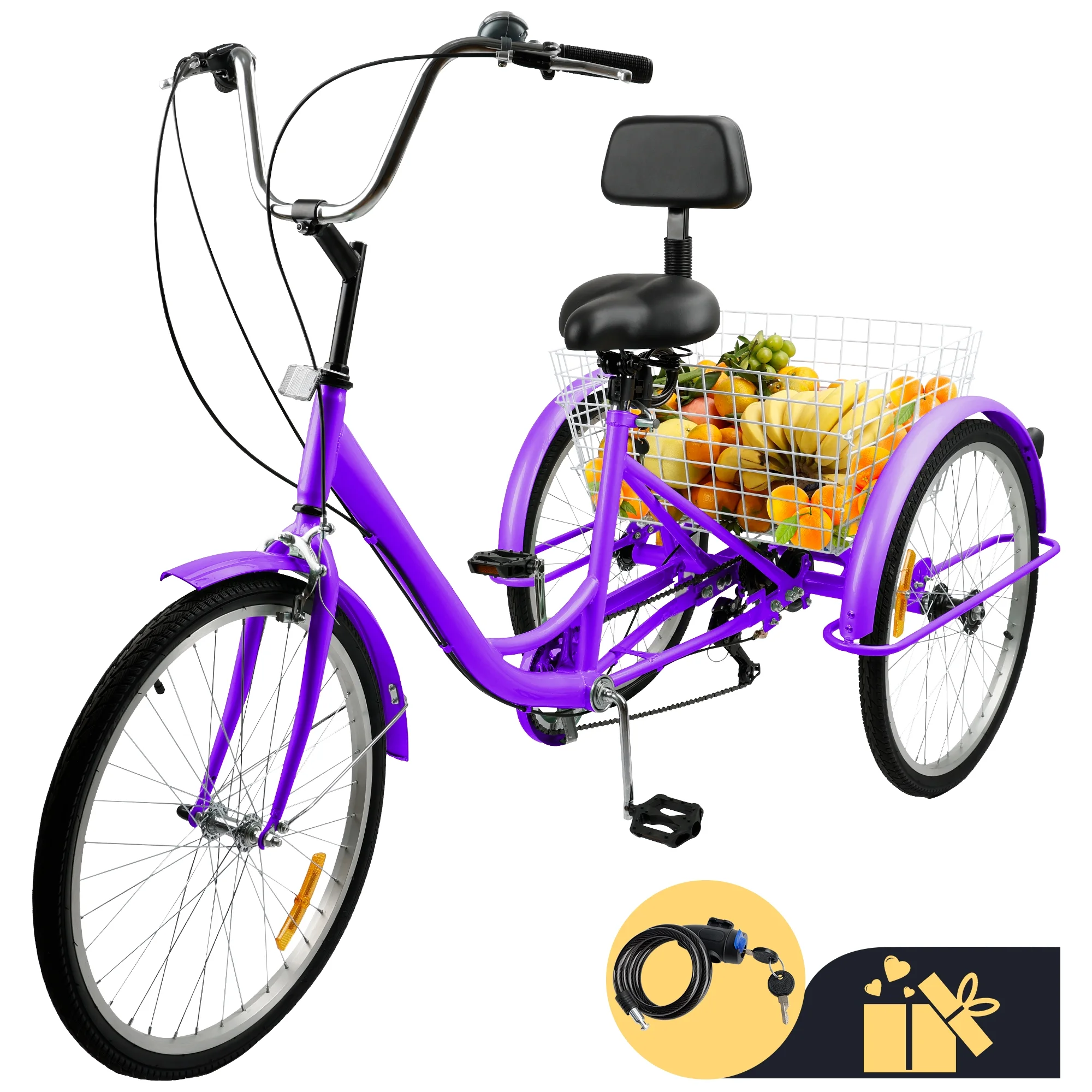 ARTUDATECH 7-Speed Adult Tricycle 24