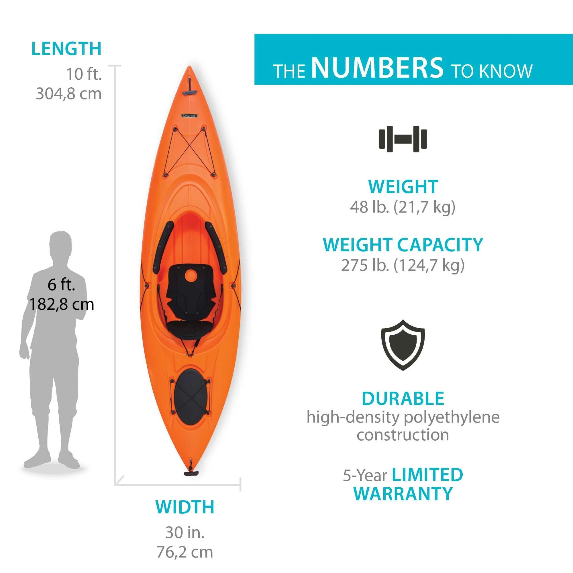 Lifetime Guster 10 ft Sit-Inside Kayak, Lightning Fusion (90852) - Womvr