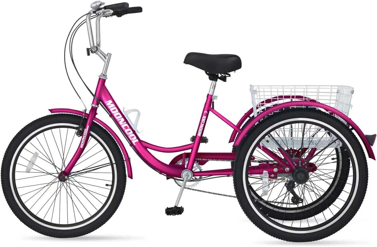 MOONCOOL Adult Tricycles, 3 Wheel 7 Speed Trikes, 20/24/26 inch Adult Trikes 3 Wheeled Bike with Basket for Seniors, Women, Men - Womvr