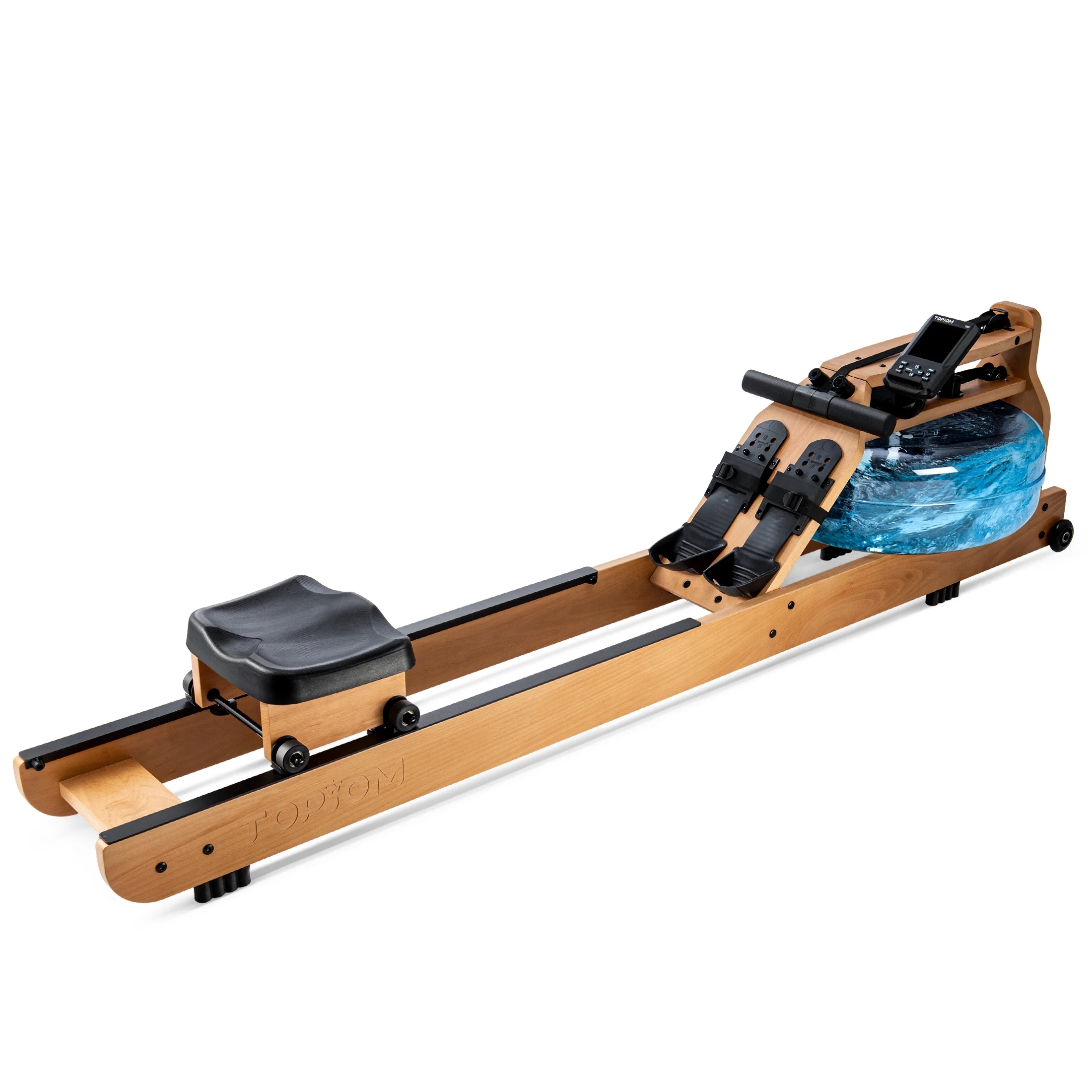 Topiom Water Rowing Machine with TM-3 Performance Monitor Bluetooth Connected 400 lbs Max Load - Womvr