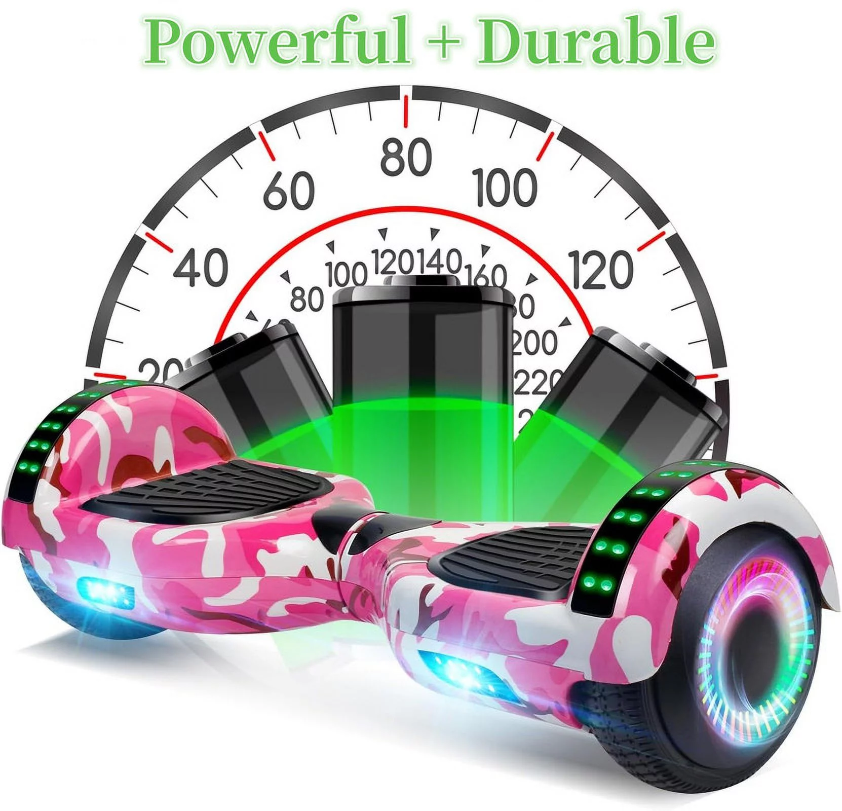SISIGAD Hoverboard with Seat, 6.5 inch Hoverboard Go Kart Combo with Bluetooth Speaker & LED Lights for Kids Adults - Womvr