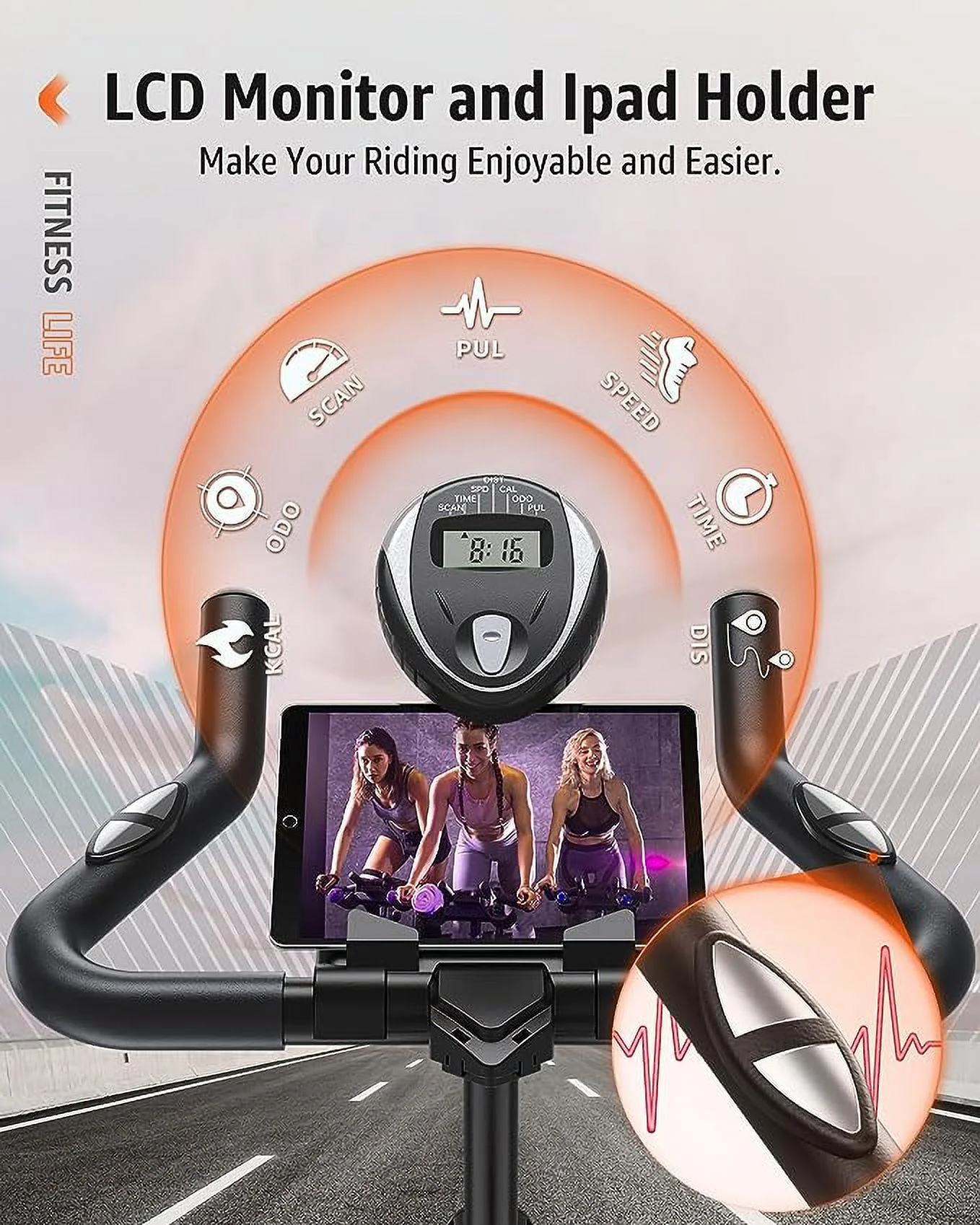 UPGO Indoor Cycling Bike Stationary Exercise Bike Cycle Bike with Ipad Mount & Comfortable Seat Cushion - Womvr