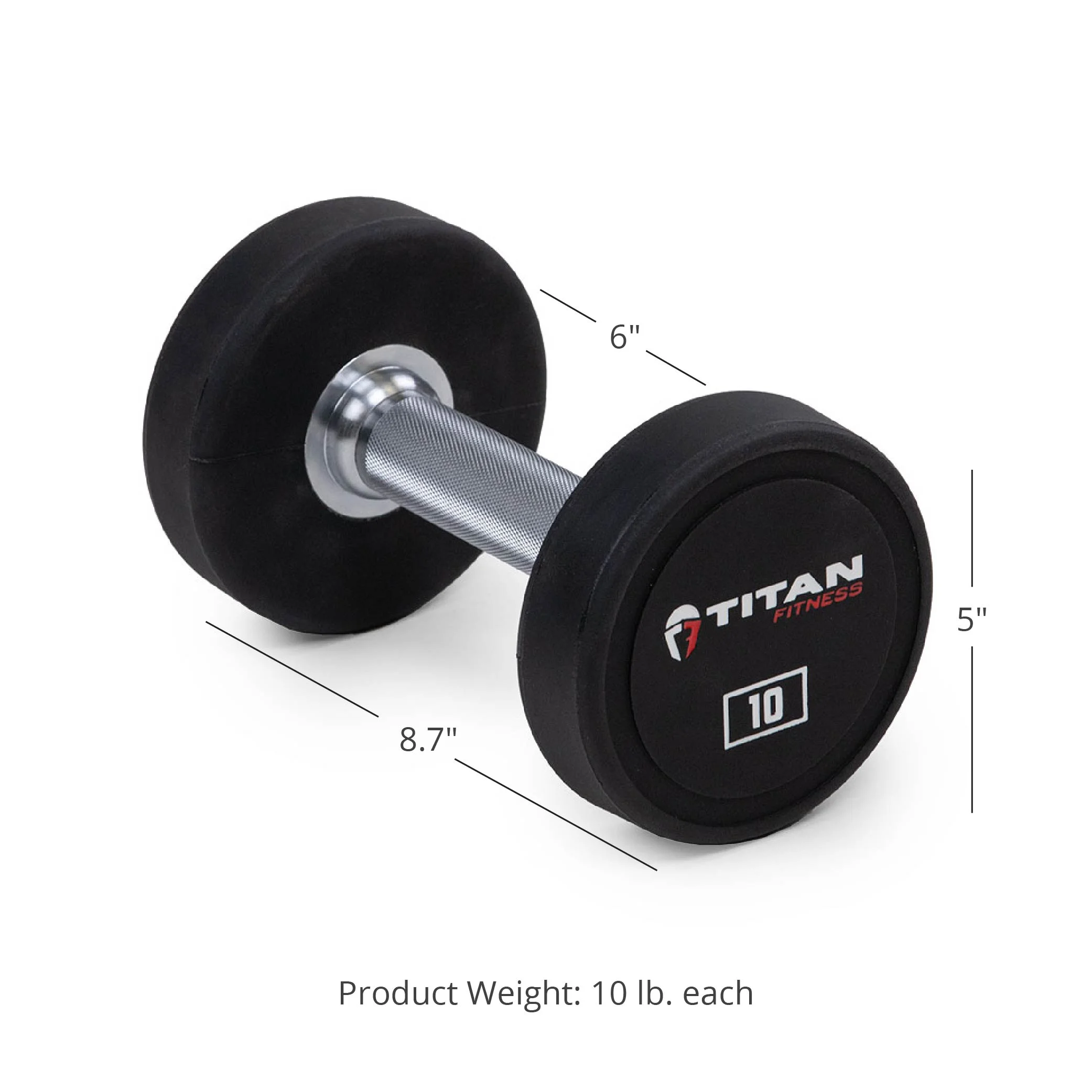 Titan Fitness 25 lb. Pair Round Urethane Dumbbells - Womvr