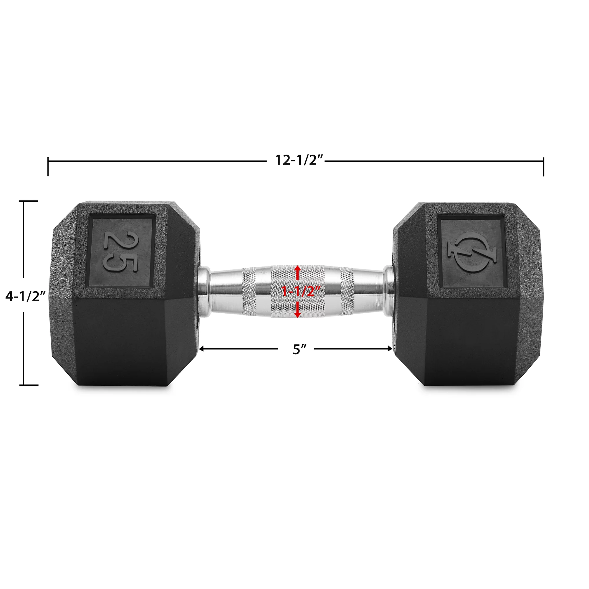 Philosophy Gym Rubber Coated Hex Dumbbell Hand Weight, 45 lbs - Womvr