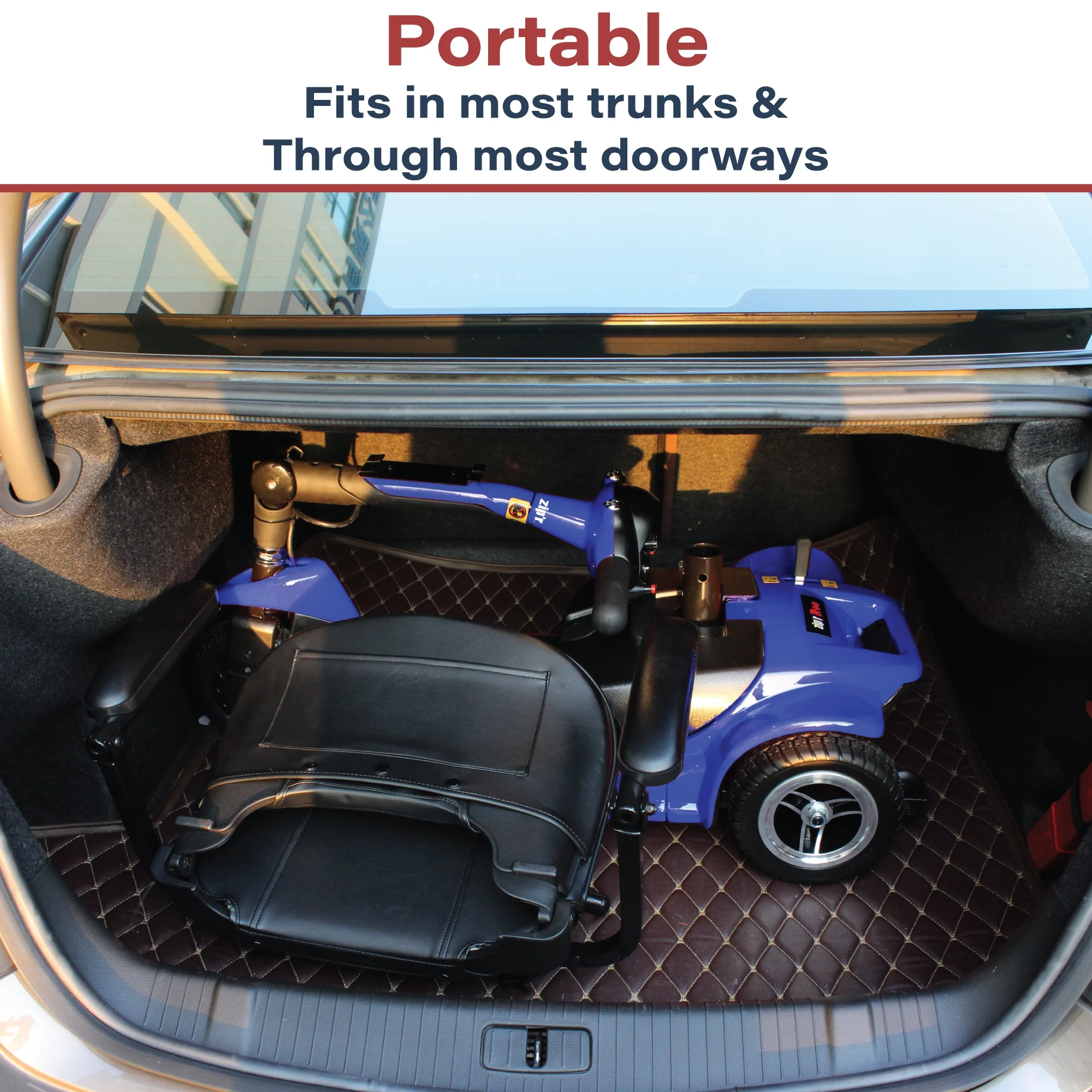 Zip'r Roo 3-Wheel Travel Mobility Scooter, Red - Womvr