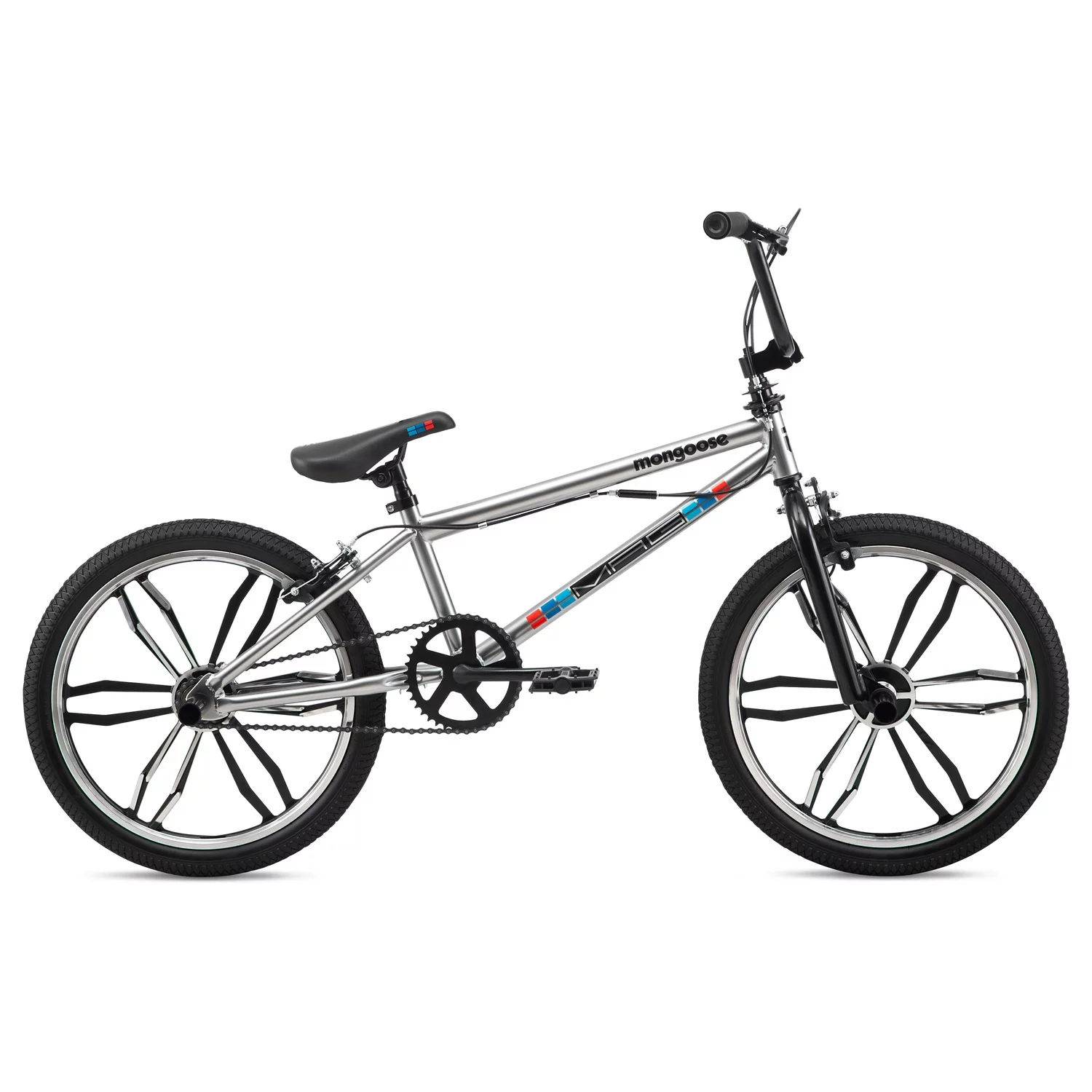 Mongoose Mongoose Grid Mag BMX Freestyle Bike, 20-Inch Wheels, Single Speed, Silver - Womvr