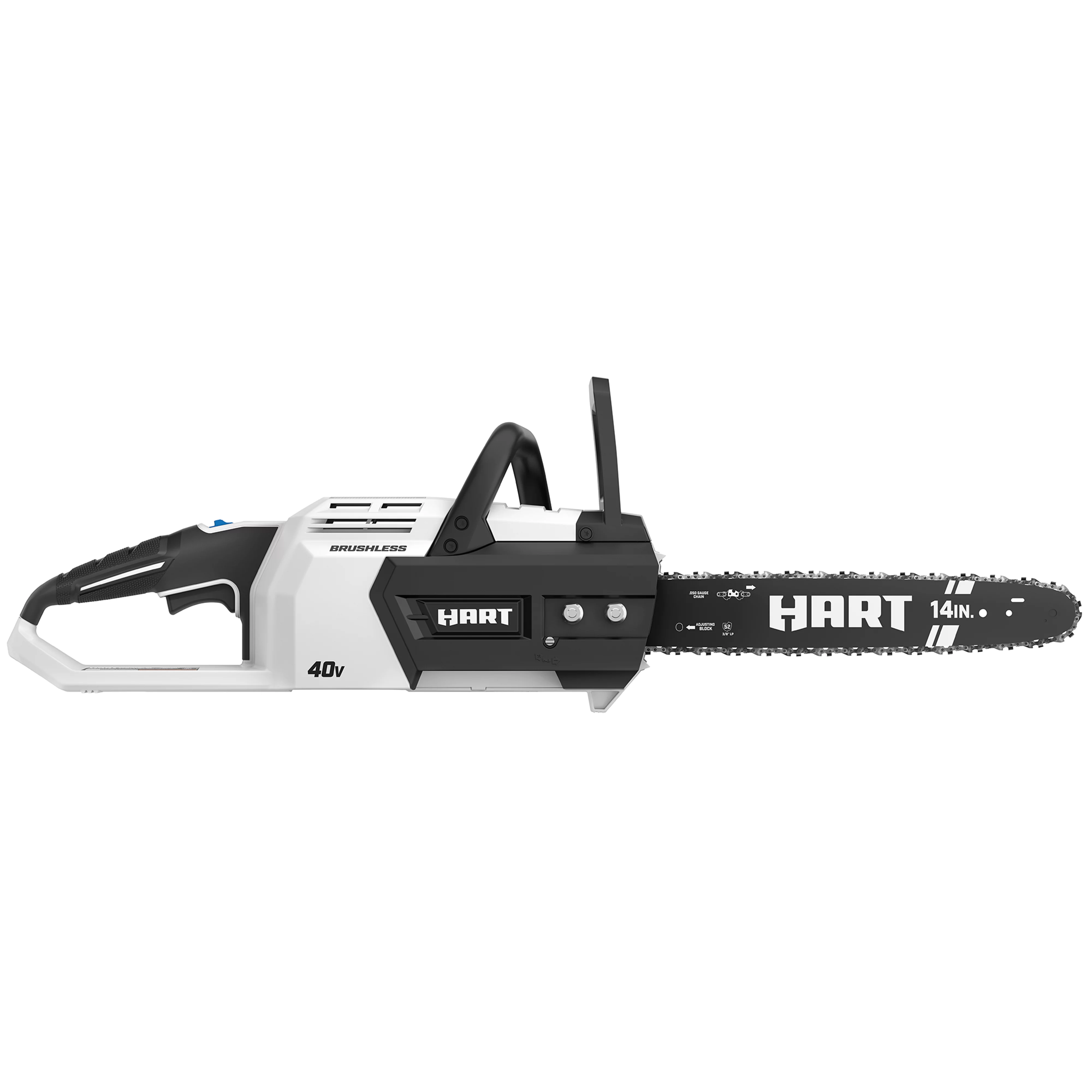 HART 40-Volt 14-inch Battery-Powered Brushless Chainsaw Kit, (1) 4.0Ah Lithium-Ion Battery - Womvr