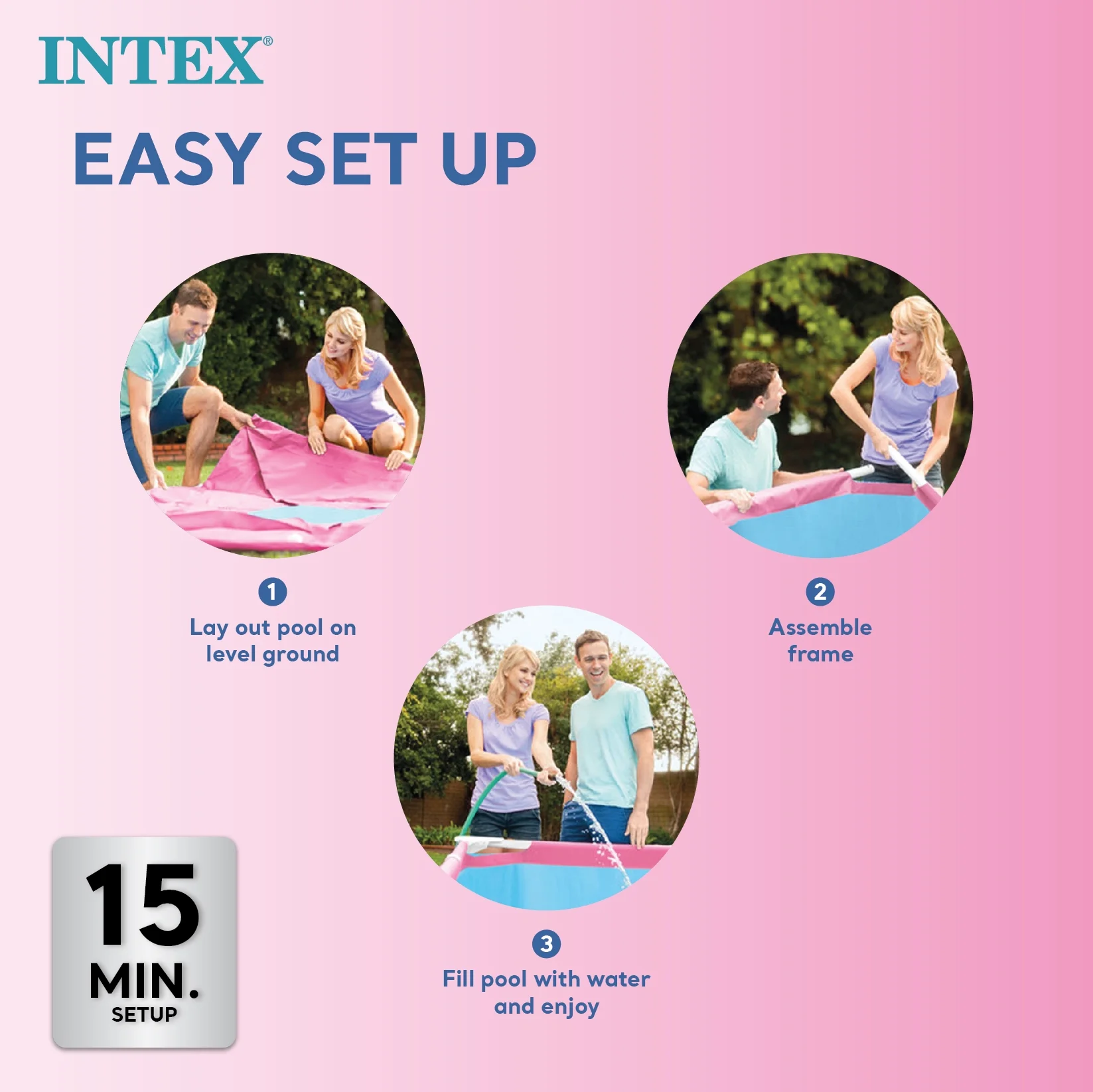 Intex Mini Frame Pool, Blue - Womvr