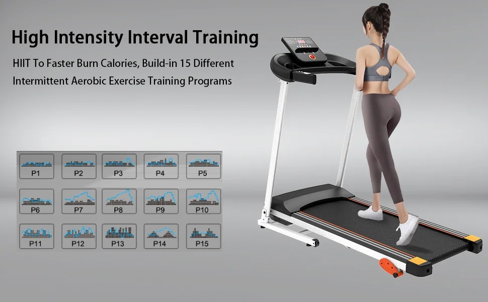 HLAiLL Folding Treadmill, 2.5HP Foldable Treadmills with 220 LBS Weight Capacity for Home, Compact Portable Treadmill for Small Space Walking Jogging Running - Womvr