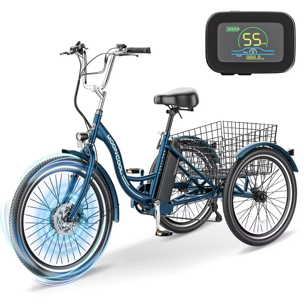 Docred 3 Wheel Electric Bike, 15.5 mph 500W Electric Tricycles for Adult .36V 7 Speeds Electric Trike,24In - Womvr