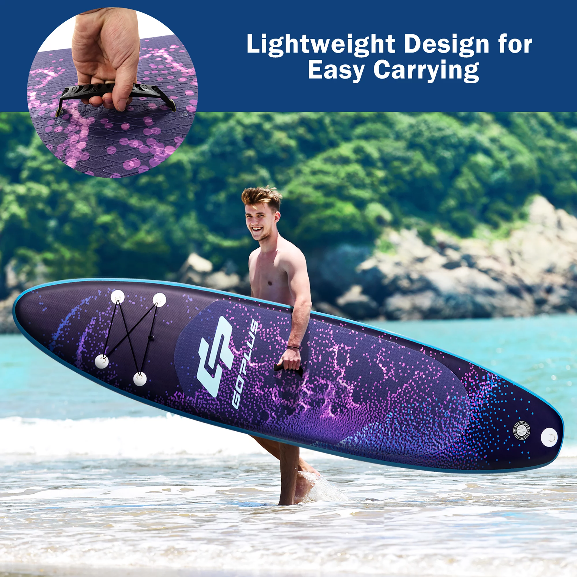 Goplus 10.5' Inflatable Stand Up Paddle Board Surfboard W/Bag Aluminum Paddle - Womvr