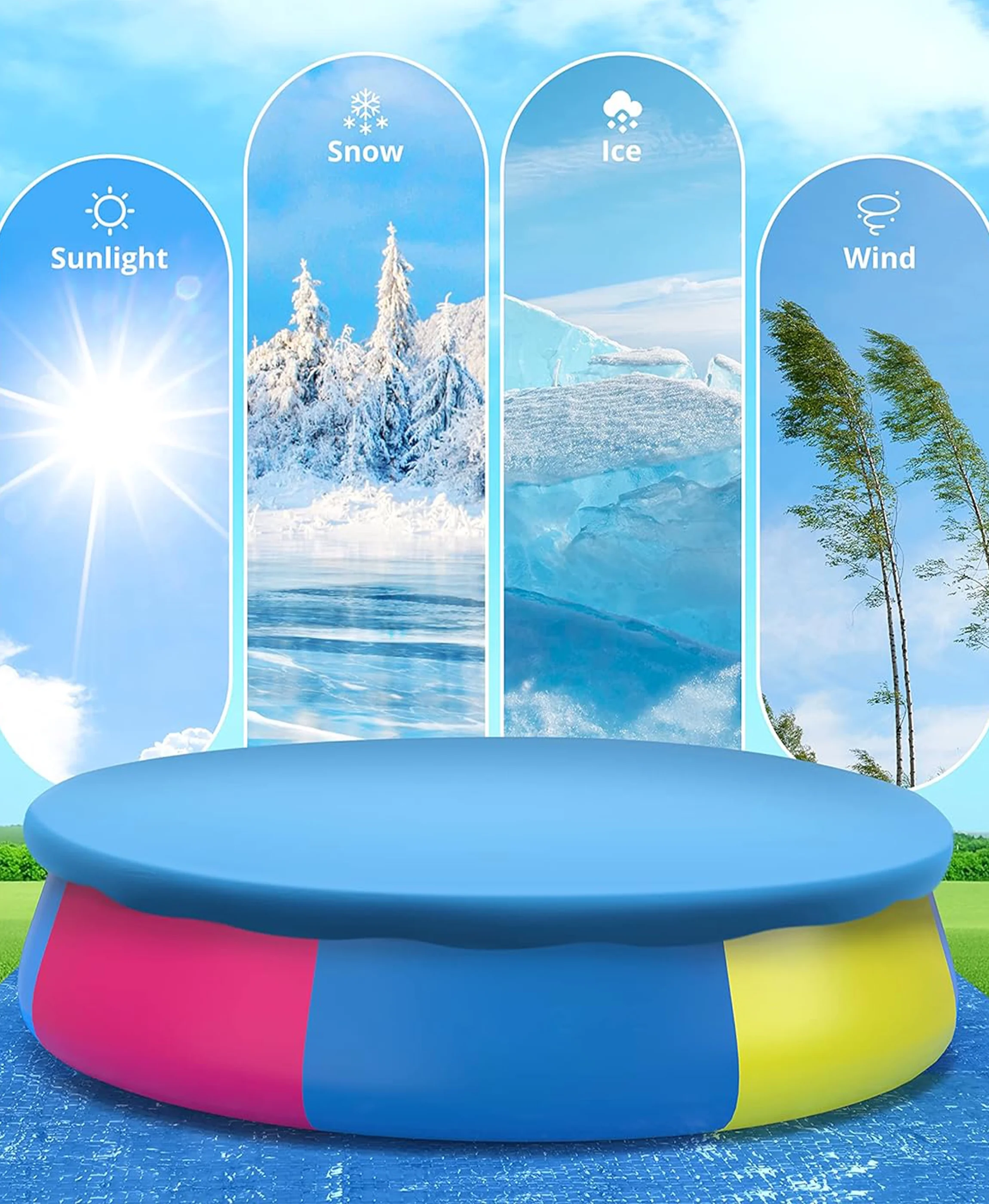Inolait Inflatable Swimming Pool  Above Ground for Kids Family Water Sport 15' x 36